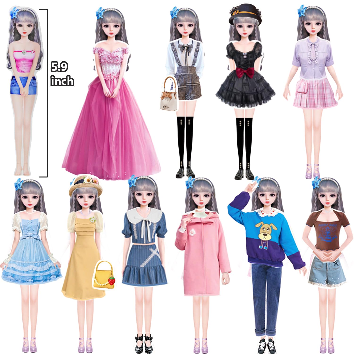 Dollhouse Dolls With Magnetic Clothes Magnetic Doll Dress Up Kits