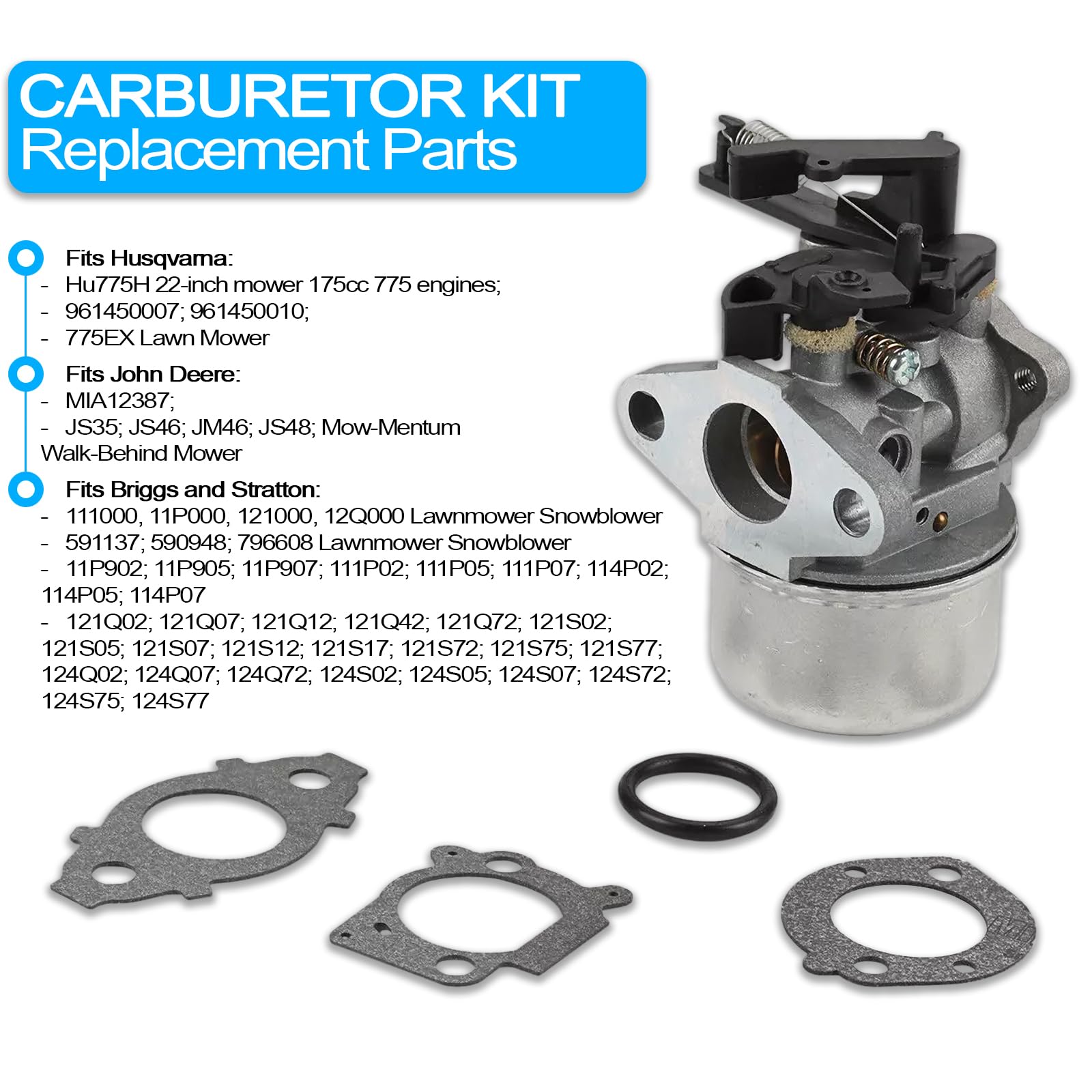 Carburatore Compatibile Con Motore BRIGGS & STRATTON 19L200 201300 - Foto 10