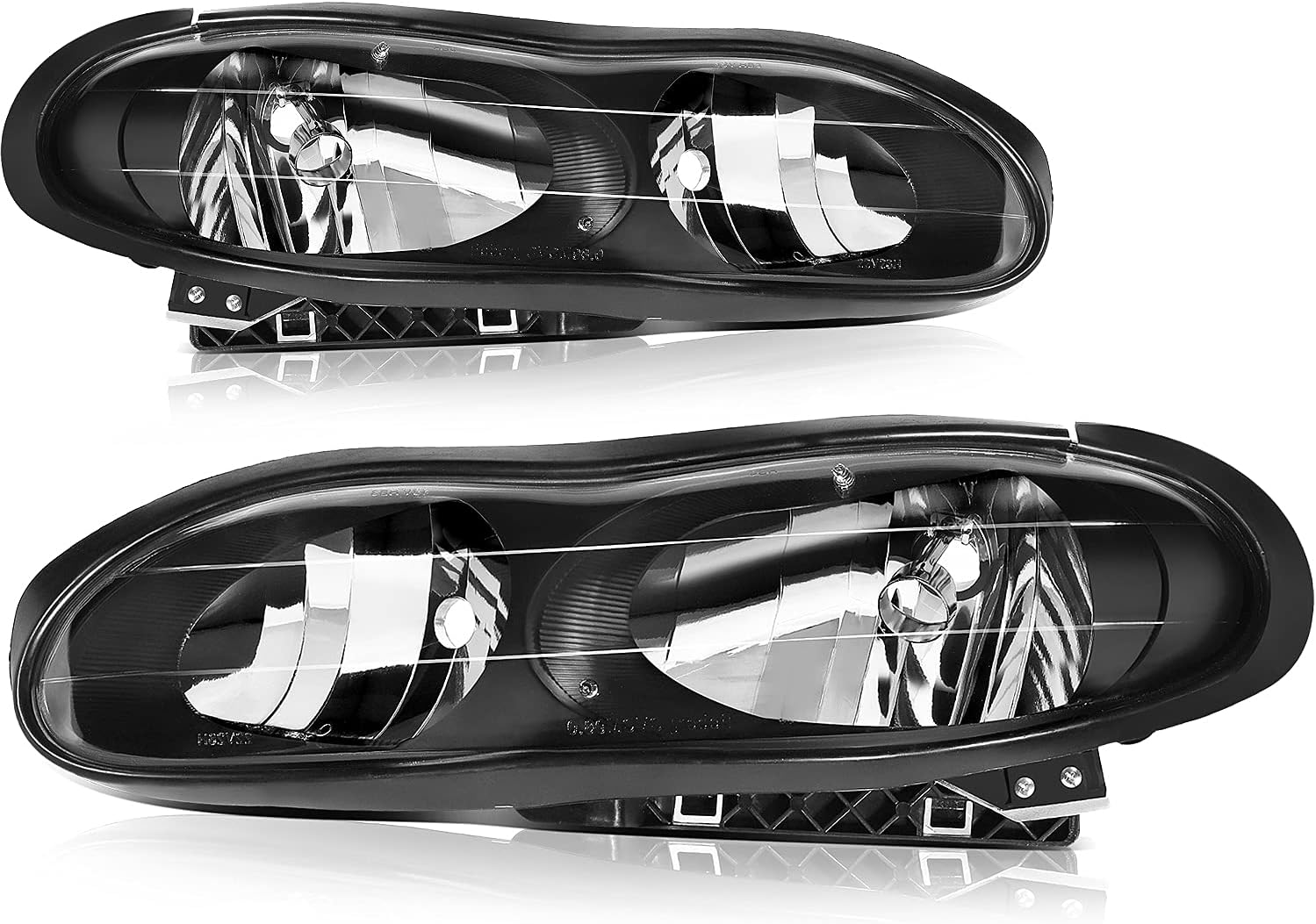 ECCPP Headlight Assembly Pair For Chevy Camaro 1998-2002 Black Housing Clear Lens Driver and Passenger Side Replacement Headlights