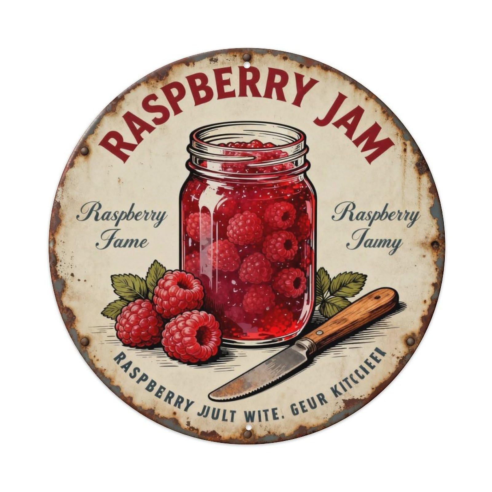 RASPBERRY JAM Metal Tin Sign Plaque