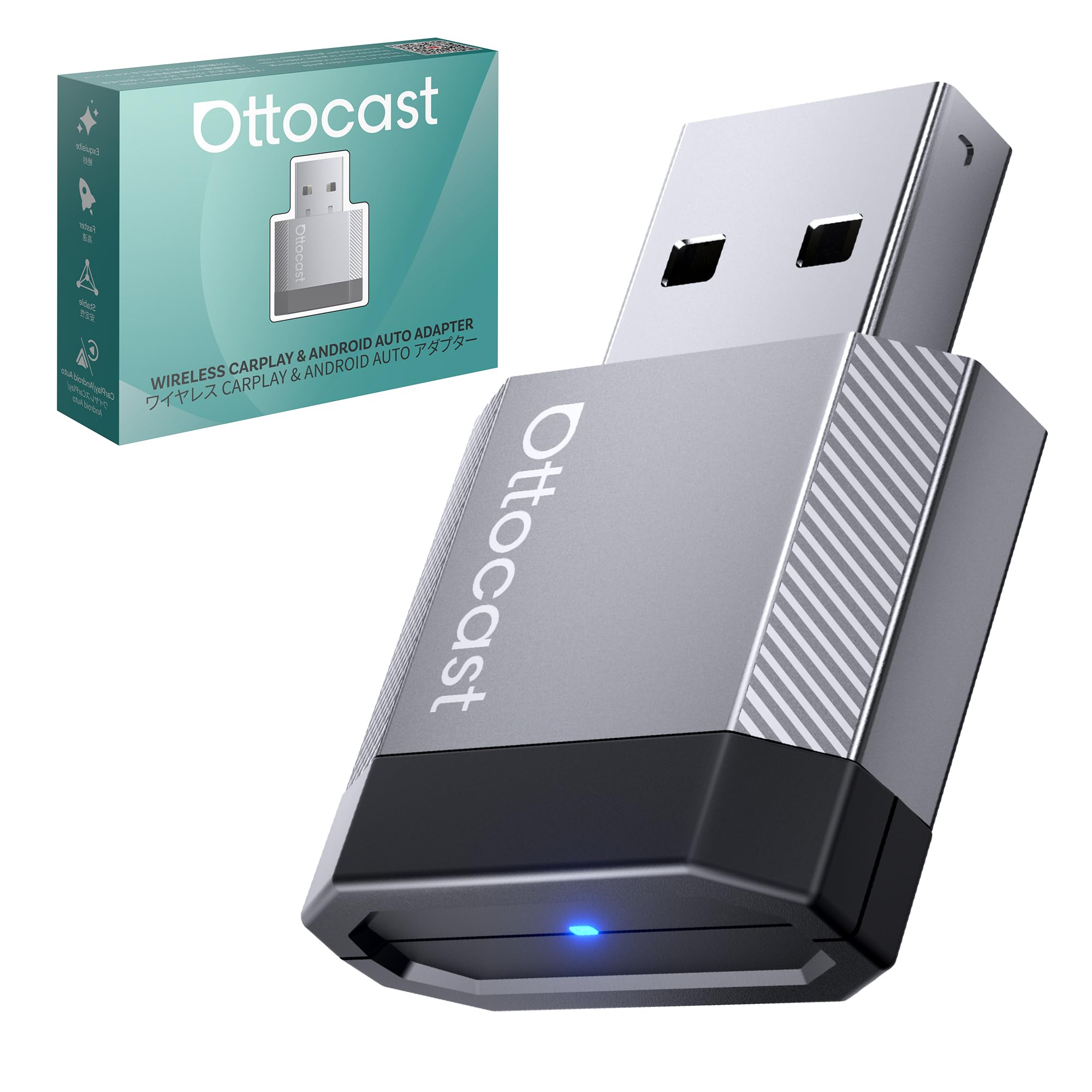 OTTOCAST Mini Nova 2026 Upgrade Wireless CarPlay & Android Auto AI Adapter