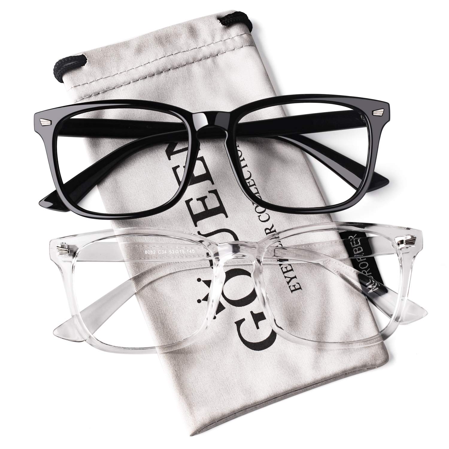 GQUEENFashion Glasses Non Prescription Fake Glasses for Women Men Clear Lens Square, 201582