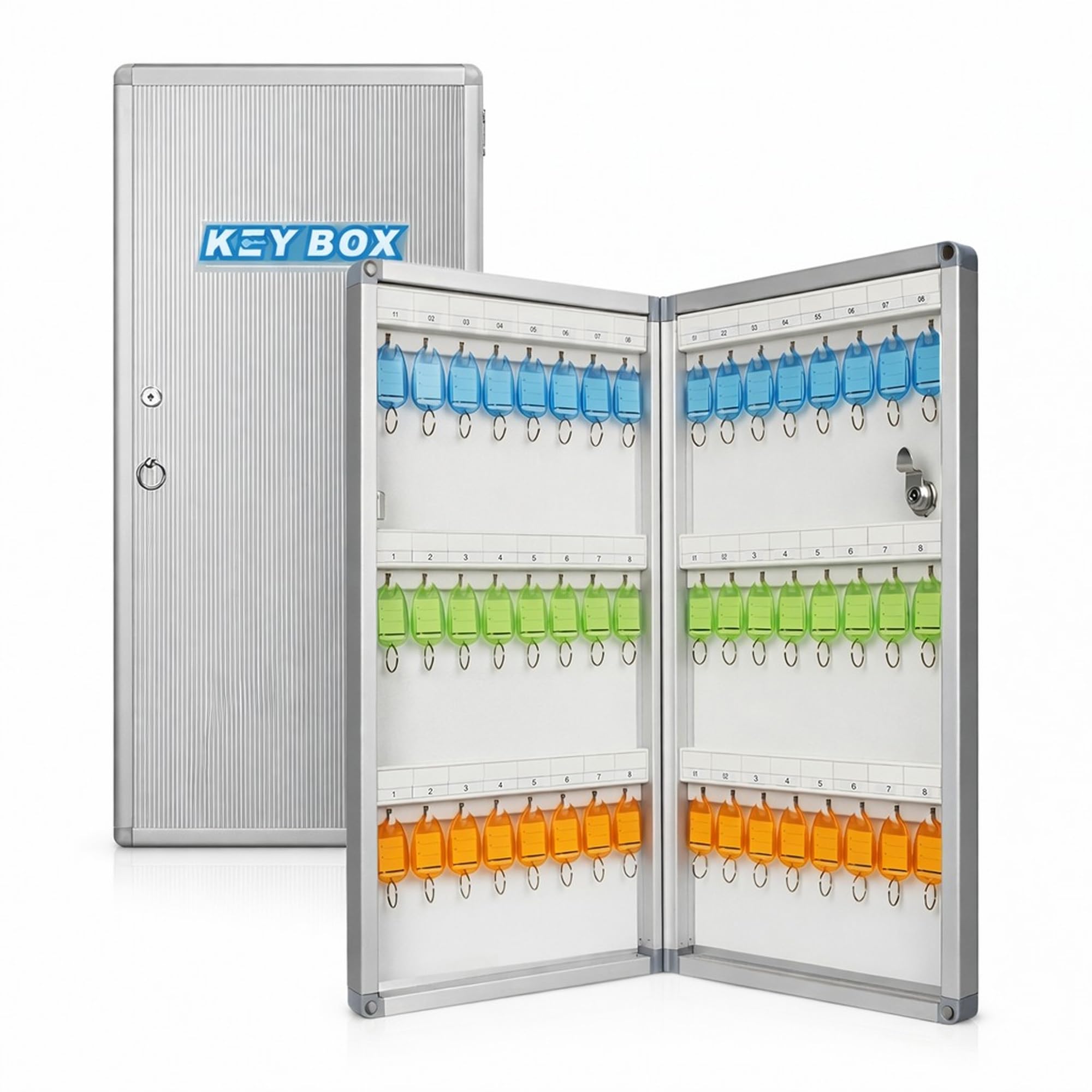 oddpod™ Glosen 48 Keys Aluminium Finish Wall-Mount Key Box/Key Cabinet with Lock 1048 (Silver)-picture-28