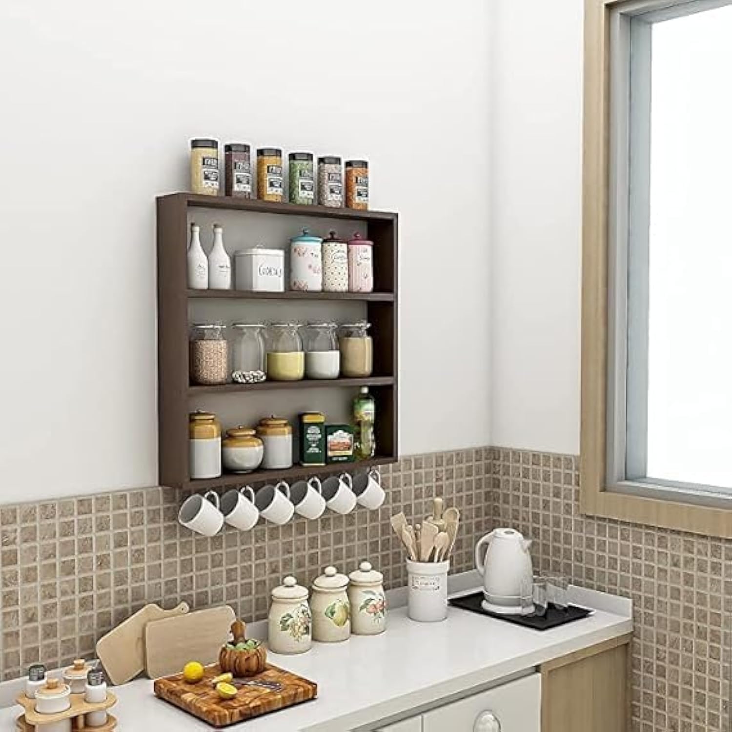 VARS DECOR Wooden kitchen rack//wooden kitchen rack organizer/wooden kitchen rack shelf,wooden kitchen rack stand//wooden kitchen rack for home (Brown) (B0CT5RKSVZ) Amazon Price History, Amazon Price Tracker
