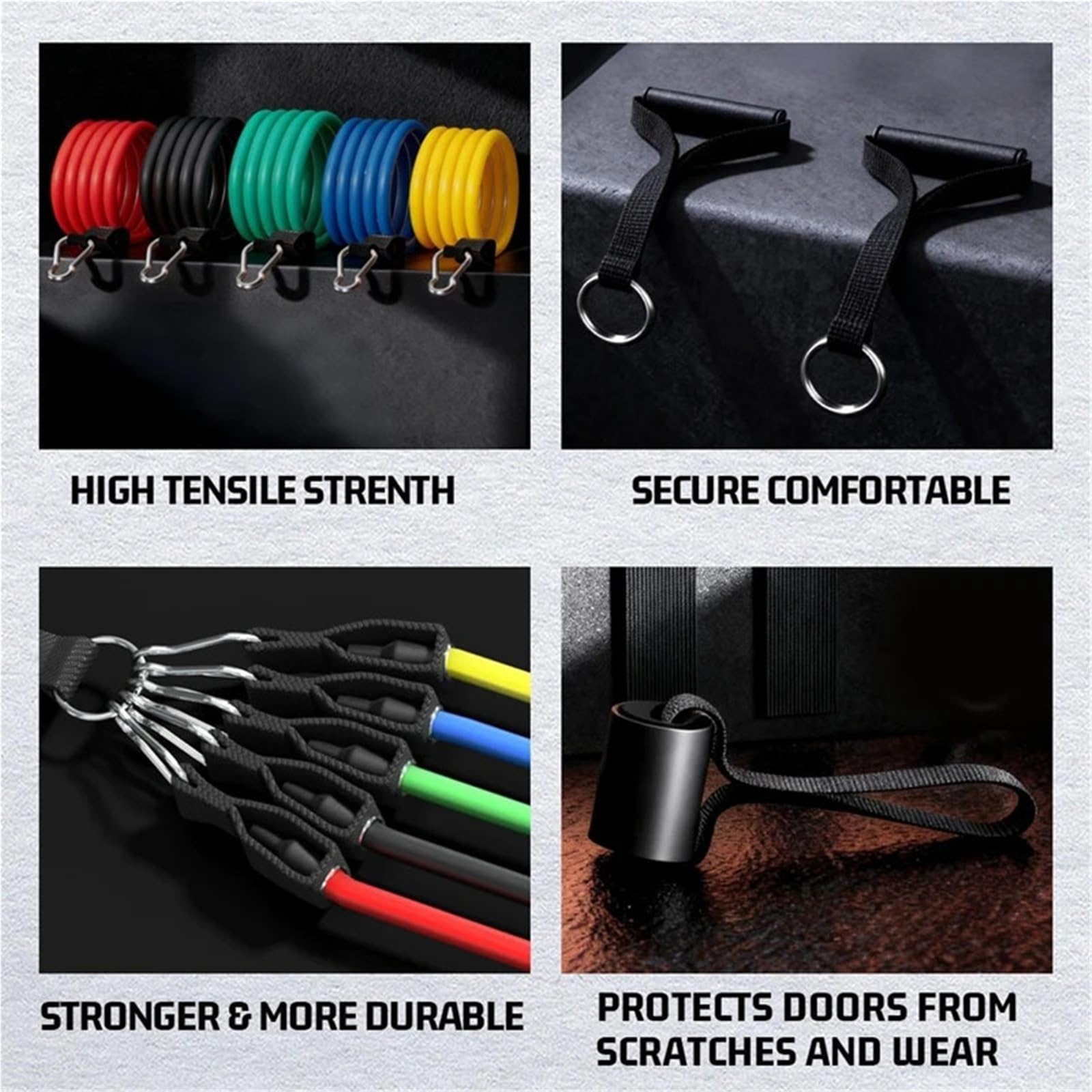 Bandas De Resistencia Bandas elásticas de 150 LBS, Cuerda Goma for Fitness, Resistencia for Entrenamiento Muscular, Pilates, Yoga, Equipo Ejercicio en casa