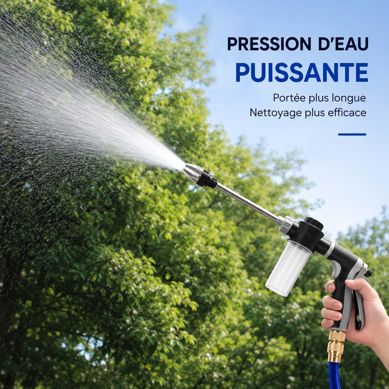 Jetterix Haute Pression Portable - mit Bouilloire Connecteur en Plastique, Jetterix Nettoyeur Haute Pression, Rotation à 360°, pour Le Nettoyage du Jardin, De La Terrasse Et De La Voiture (C)