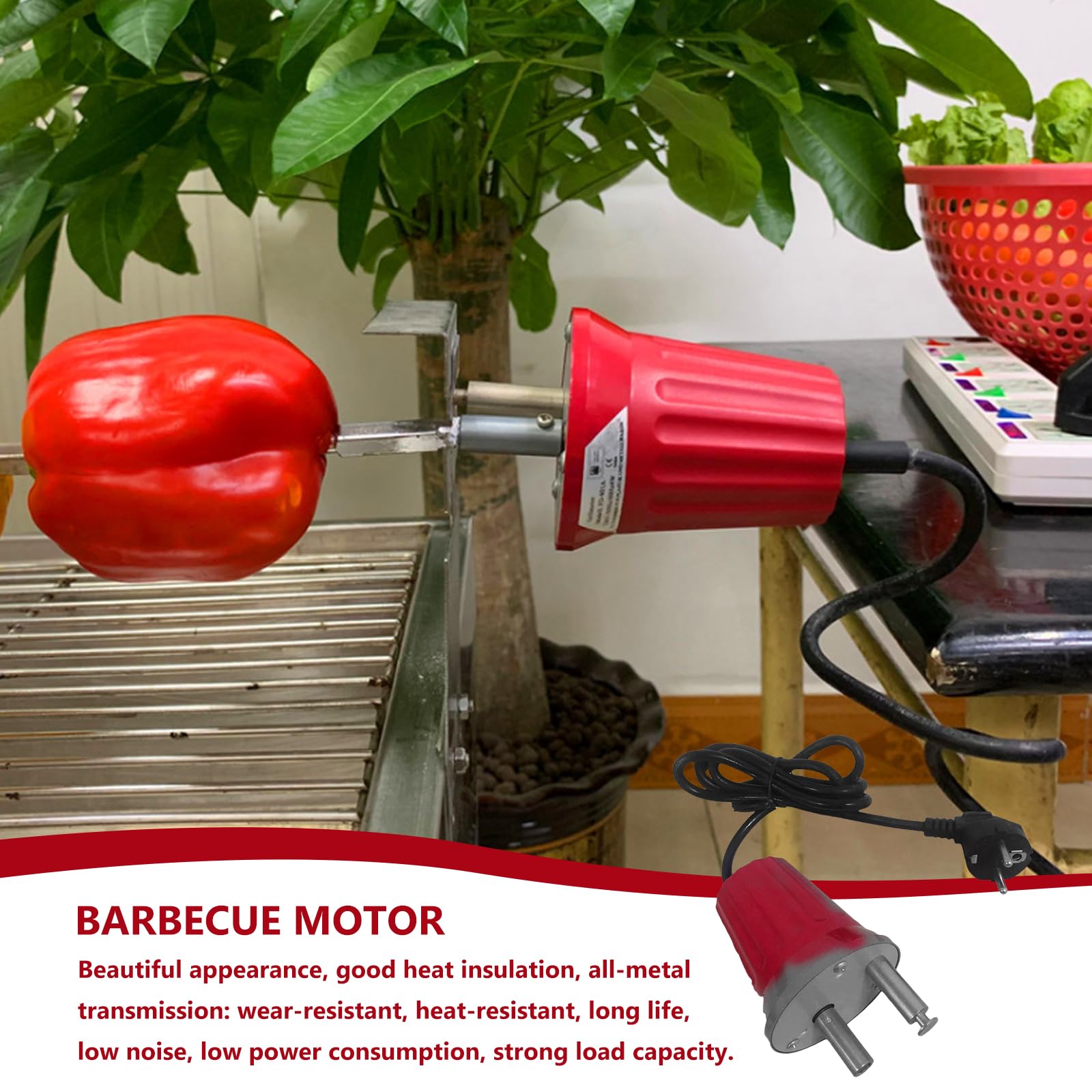 GOMETY Moteur de Gril FD801B, Moteur électrique pour Barbecue, Moteur Rotatif pour Barbecue extérieur, 220 V-240 V CC, pour rôtisserie, rôtissoire, tournebroche, Accessoires pour Grils électriques