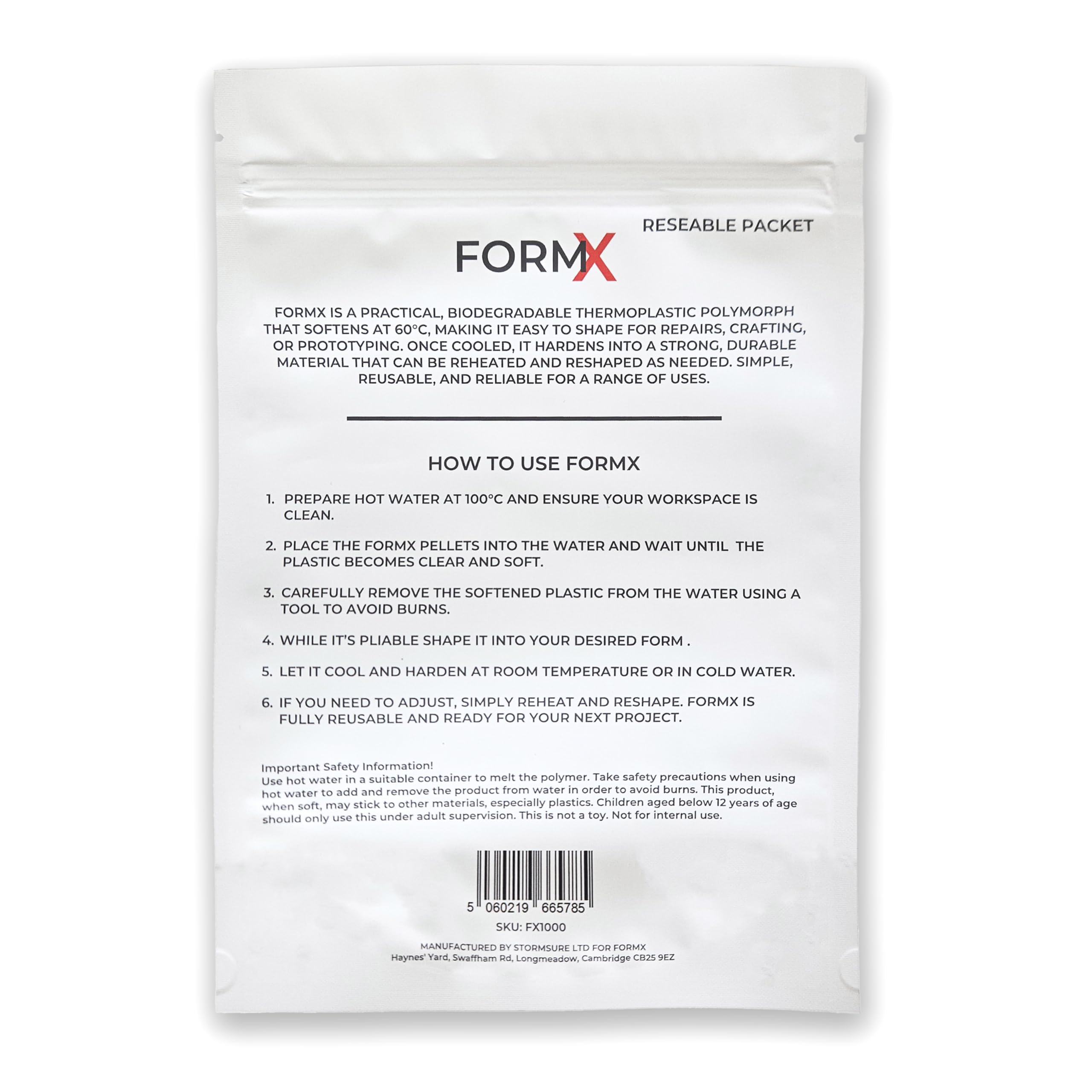 Pellet di plastica termoplastica Plastimake modellabile e riutilizzabile fai da te - 100 g | IT