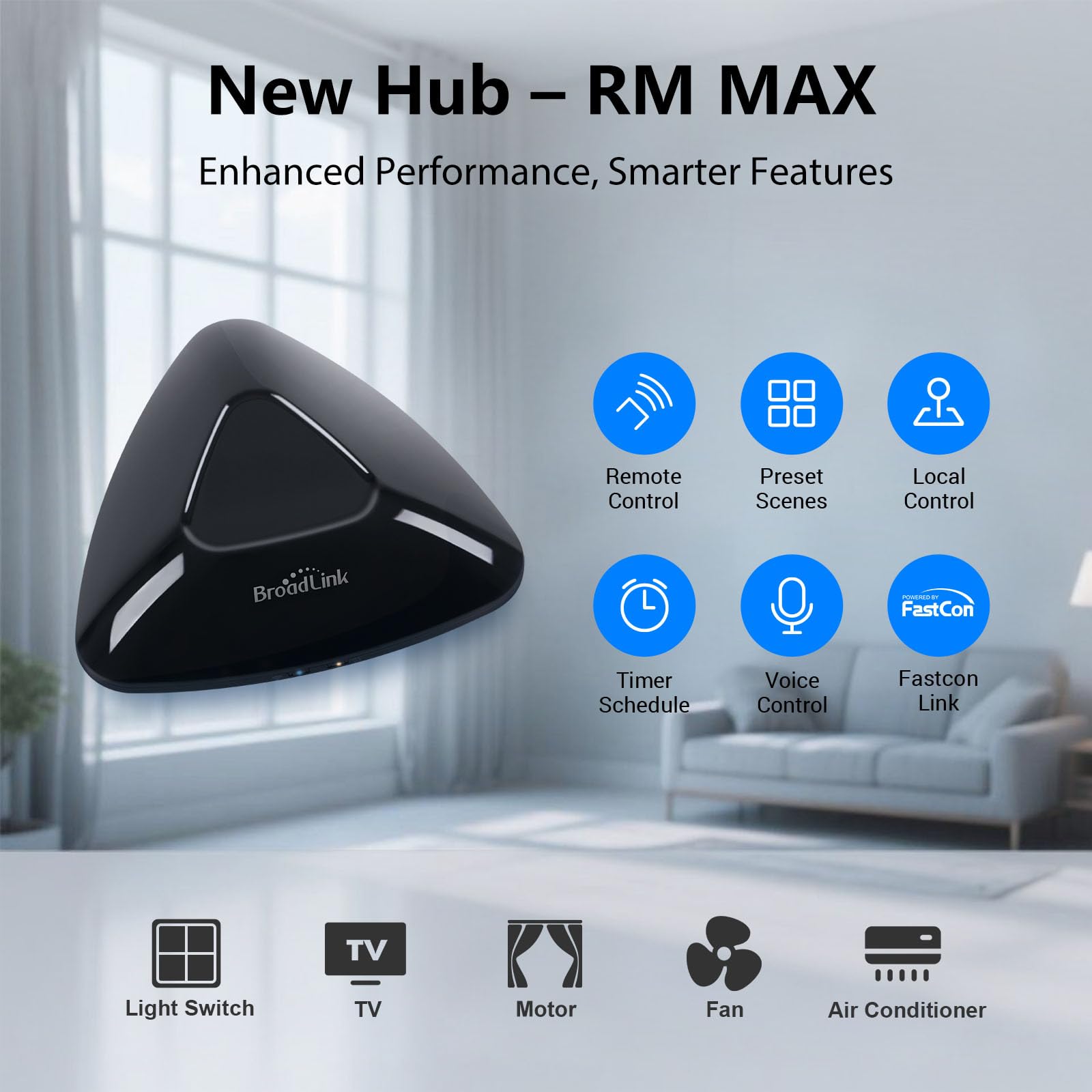 Broadlink RM MAX Smart Home Hub, Wi-Fi & BLE Universal Remote for IR/RF Devices, Works with Alexa & Google Home, Easy Setup - Image 4