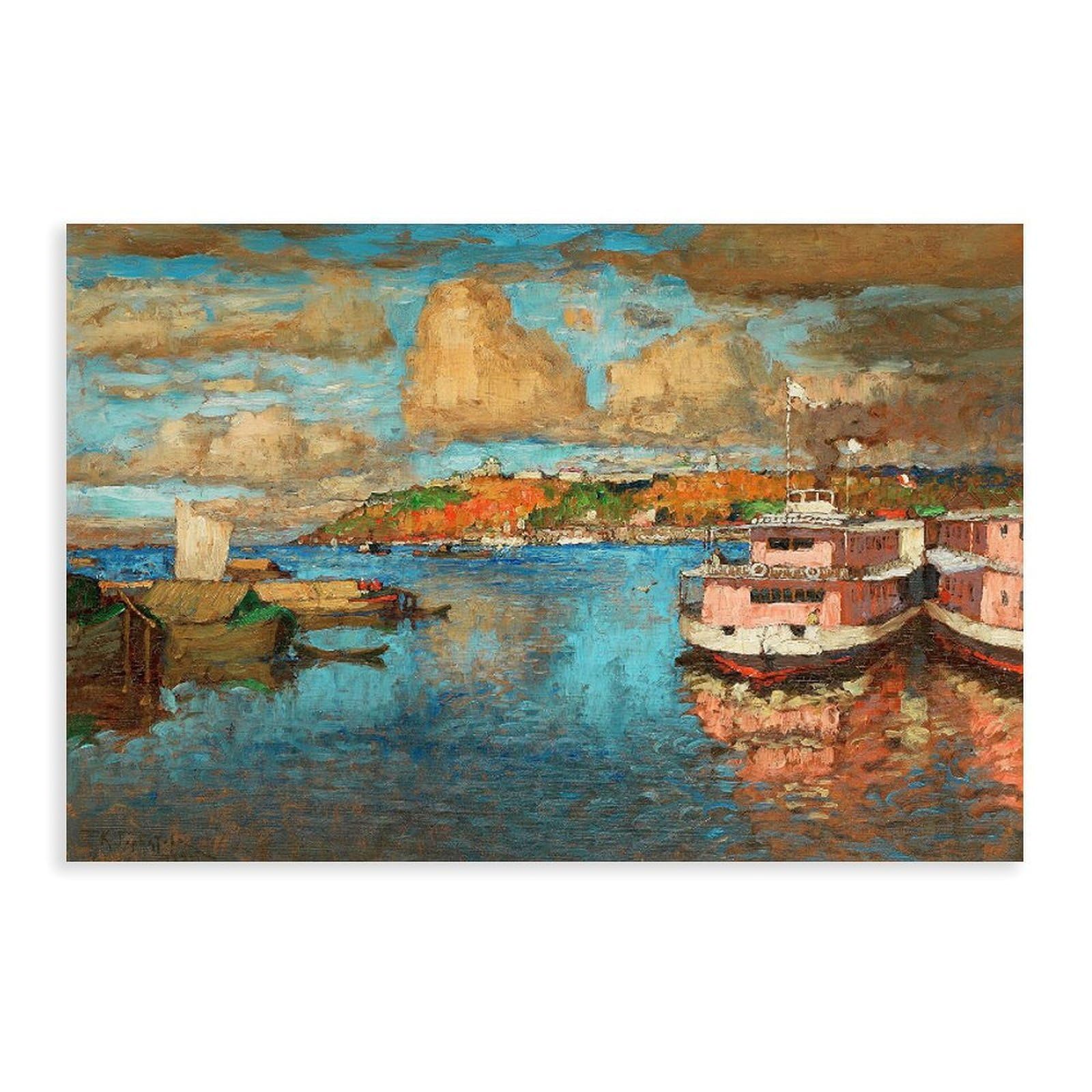 DFJyjFGJJ Konstantin Ivanovich Gorbatov,A View of Nizhny Novgorod Canvas Poster Bedroom Sports Landscape Office Room Decor Gift 24" L X 36" W