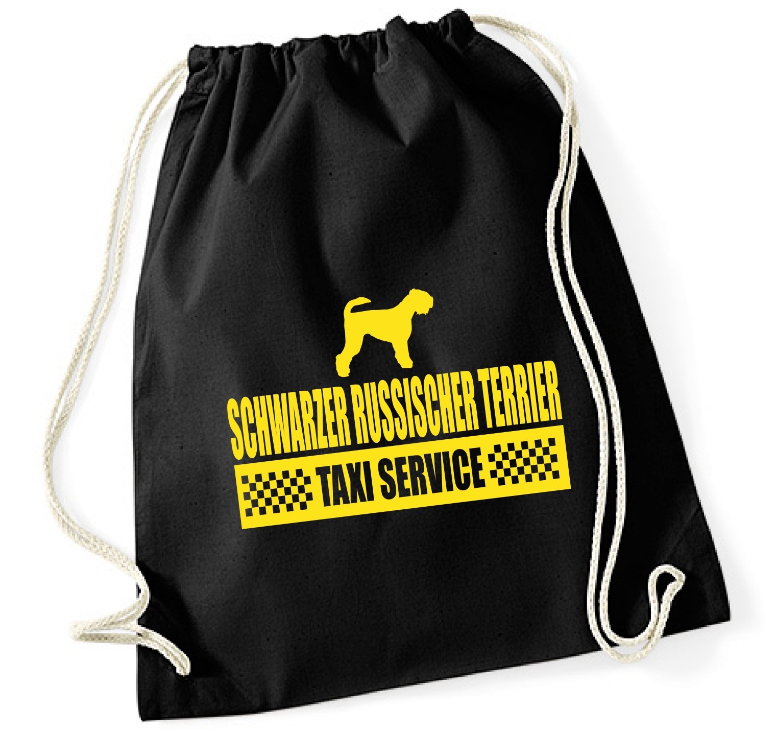 Siviwonder Turnbeutel "AMERICAN STAFFORDSHIRE TERRIER TAXI" - 100% Baumwolle, 37x46 Cm, Schwarz
