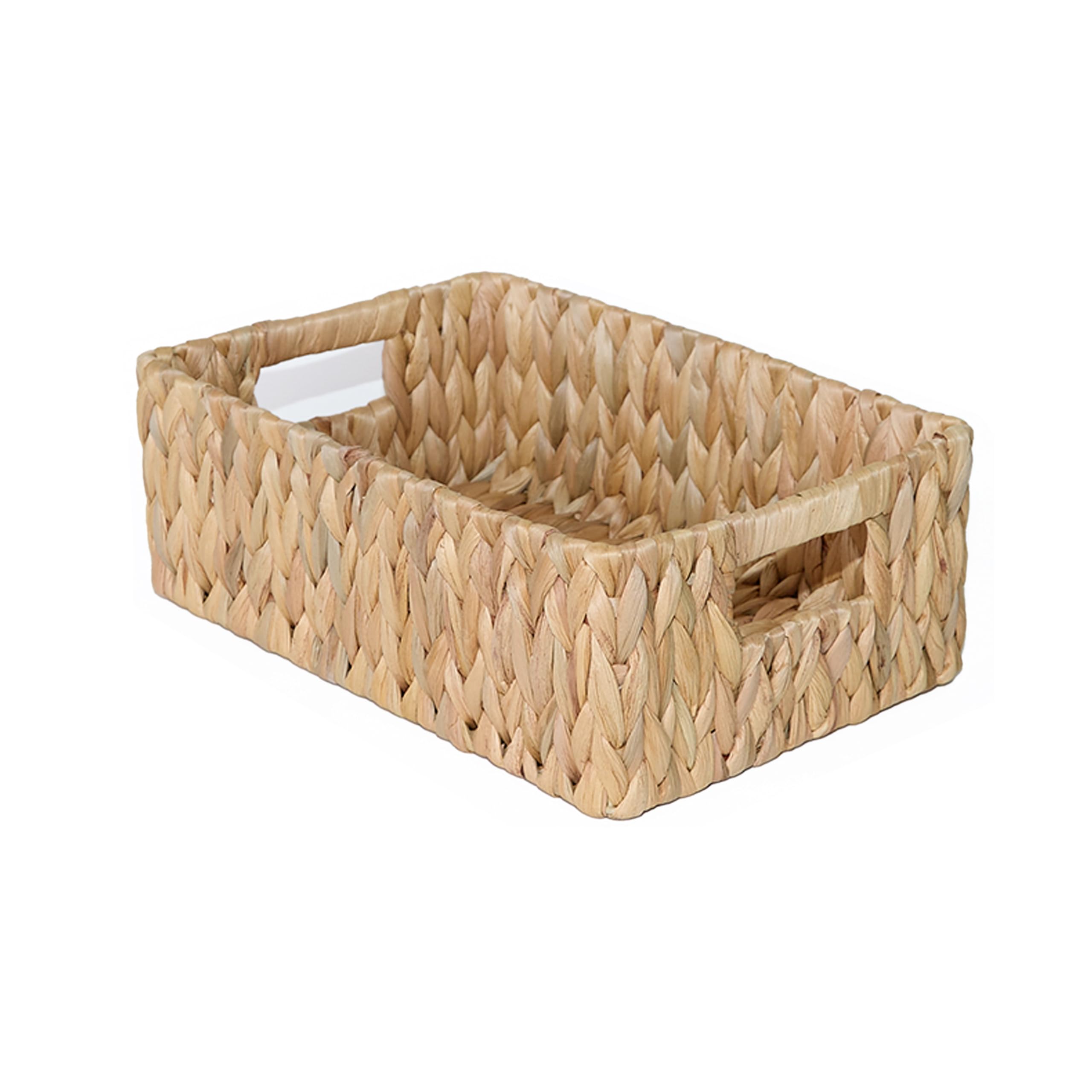 Wickerfield Medium Woven Water Hyacinth Shelf Storage Basket with Handles