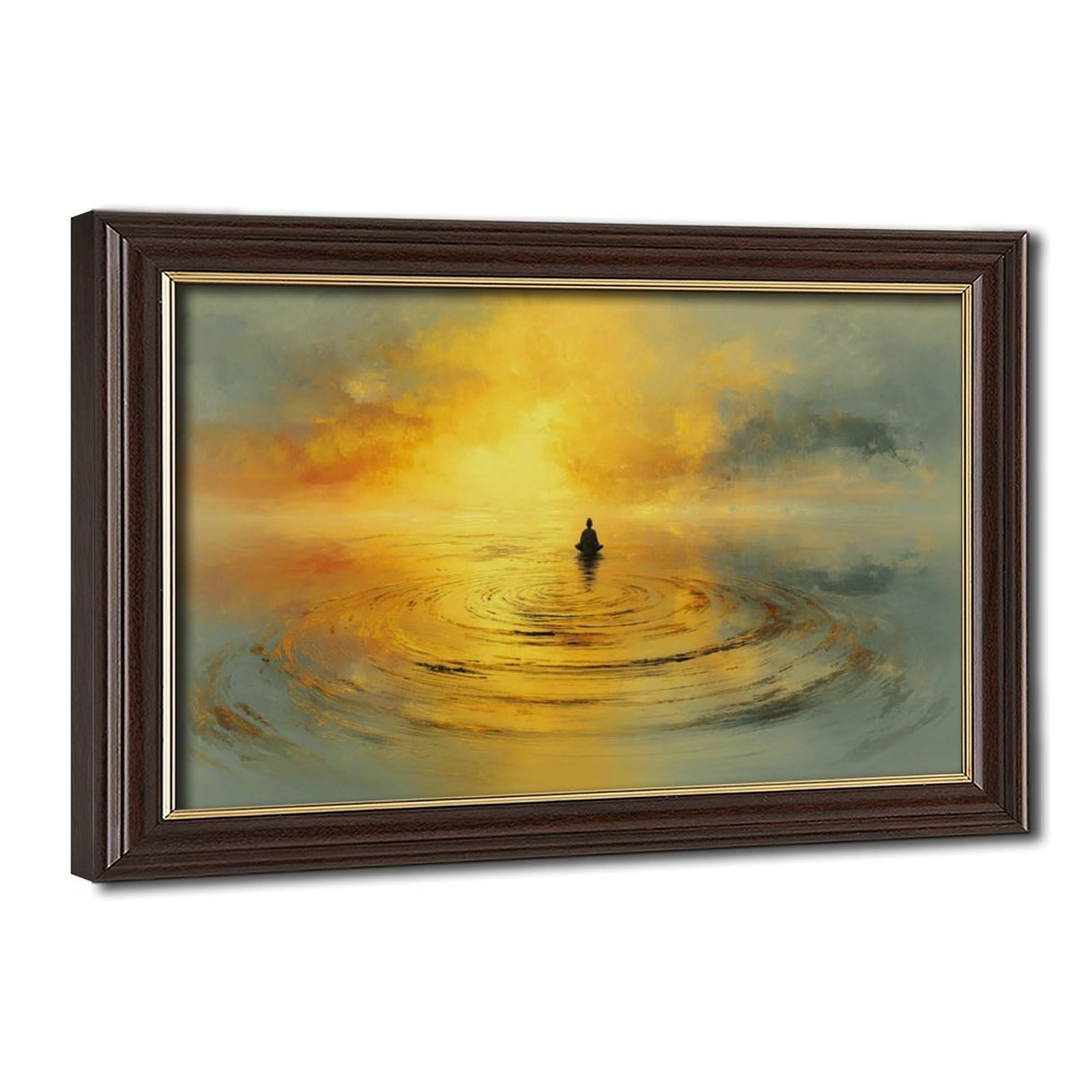 Pyberon Golden Buddha Statue Poster Canvas Poster Bedroom Decor Landscape Office Room Decor Gift 20" L X 30" W