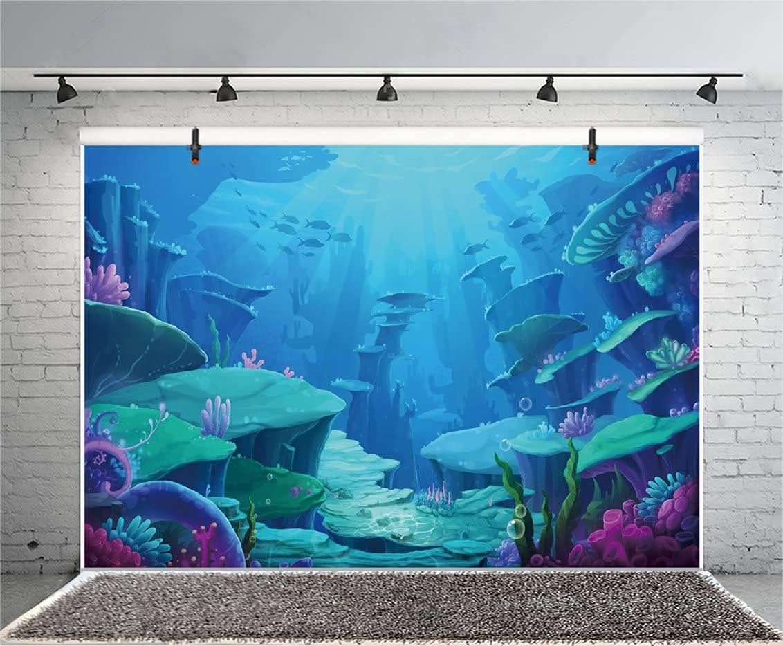 Meerjungfrau Geburtstag Hintergrund-Banner 180x120 Cm – Unterwasser-Deko Für Mottopartys