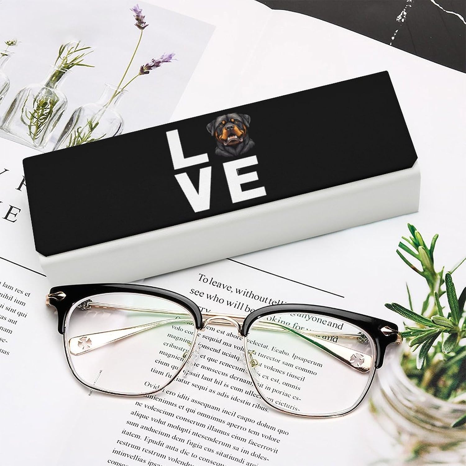 I Love Rottweiler Dog Novelty Eyeglass Cases Hard Shells Glasses Holder image 5