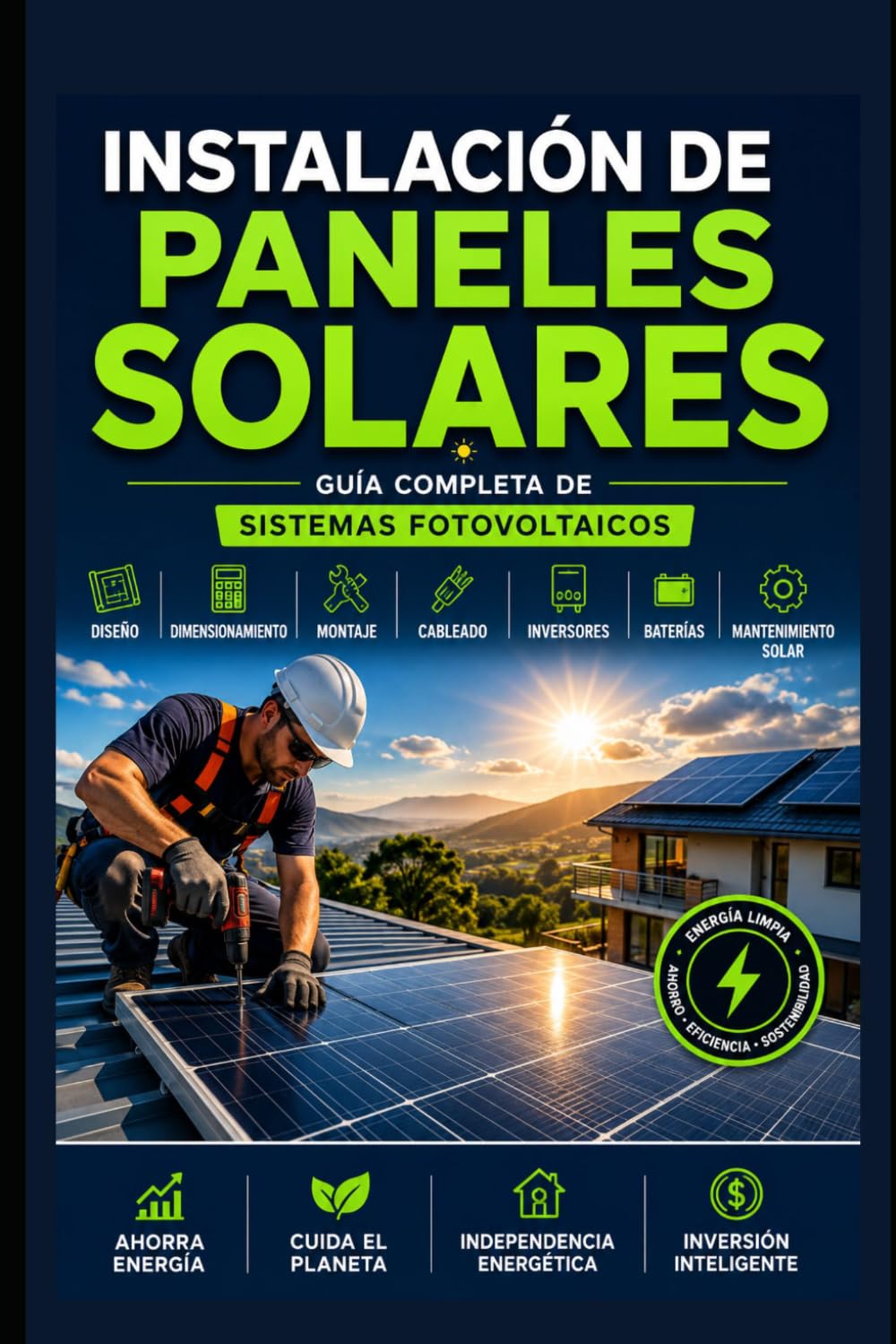 Instalación de Paneles Solares: Guía Completa de Sistemas Fotovoltaicos: Diseño, Dimensionamiento, Montaje, Cableado, Inversores, Baterías y Mantenimiento Solar