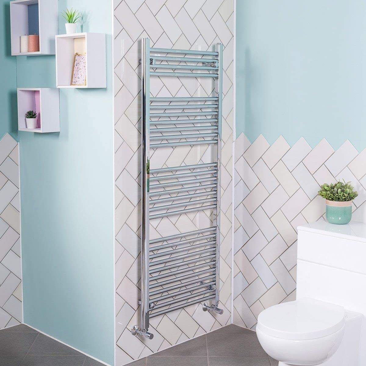 Warmehaus Contemporary Straight Heated Towel Rail Chrome 1500 x 600mm — image 1