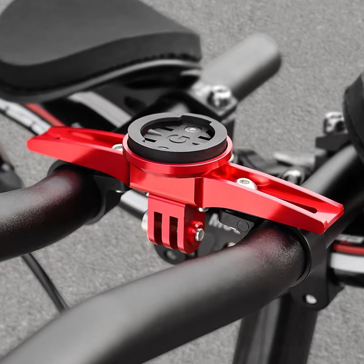 Bike Triathlon Handlebar Computer Mount Holder, TT Bar Support Computer Mount Stand, for GPS Devices and Action Cameras(Black)
