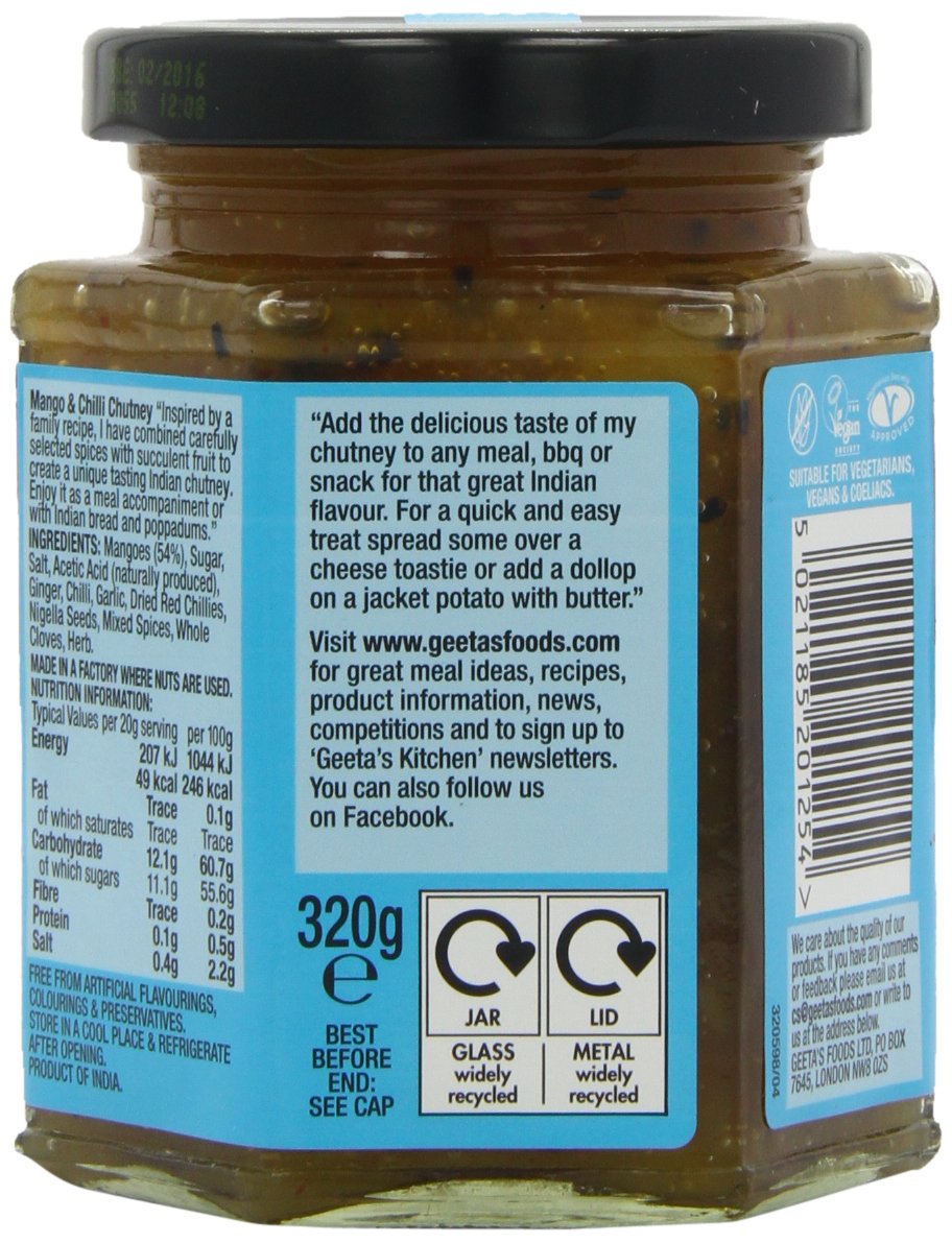 Geeta's Mangue et piment Chutney 300 g (lot de 6)