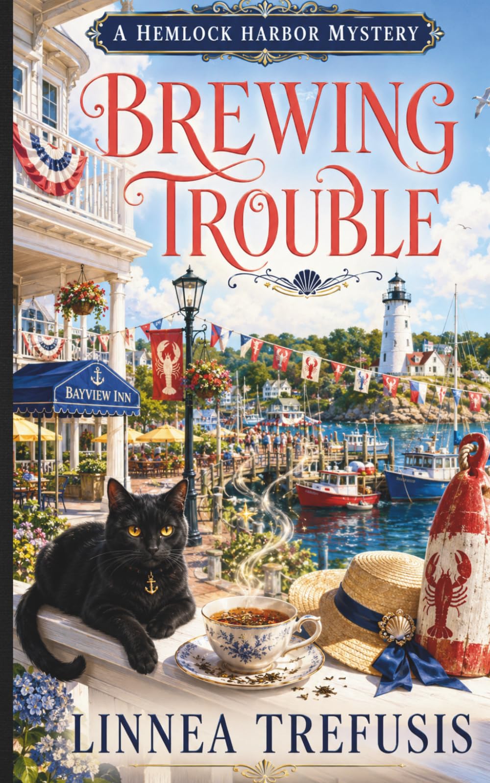 BREWING TROUBLE: A Cozy Witch Mystery with a Talking Cat and a Lighthouse Secret: 2 (A Hemlock Harbor Mystery)