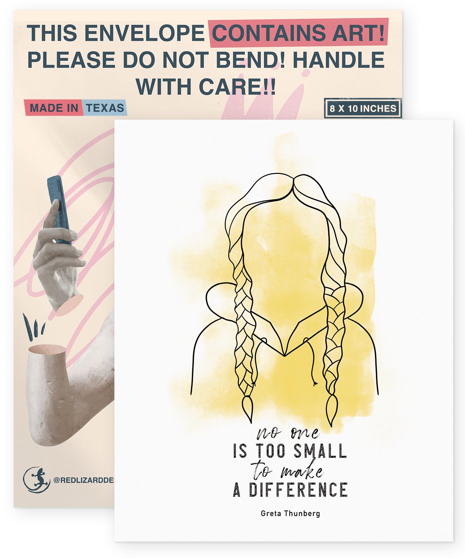 Greta Thunberg Wall Art Poster - Wall Decor for Bedroom Posters - Inspirational Quote - Office Motivational Wall Art For Women - 8x10 In Print