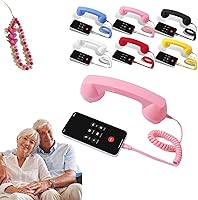 Vista 13 de Auricular retro para teléfono, receptor de teléfono celular de mano con micrófono y altavoz, sin demora, receptor de mango fijo estilo teléfono Negro
