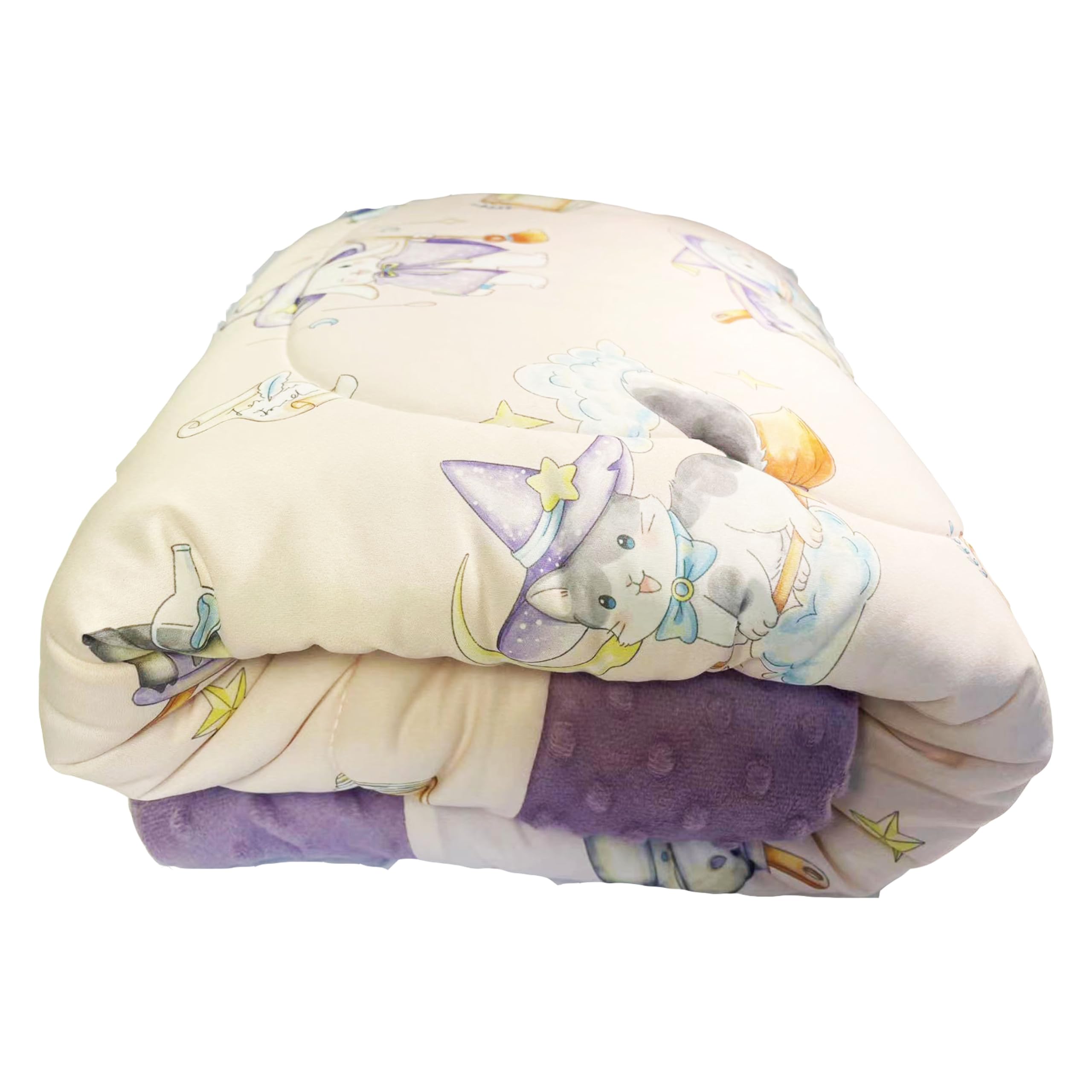 Toddler Comforter 47x59 Inch, Lightweight Down Alternative Quilted Blanket for Crib &amp; Toddler Bed, Soft Minky Dots Baby Quilt, Machine Washable Year-Round Bedding