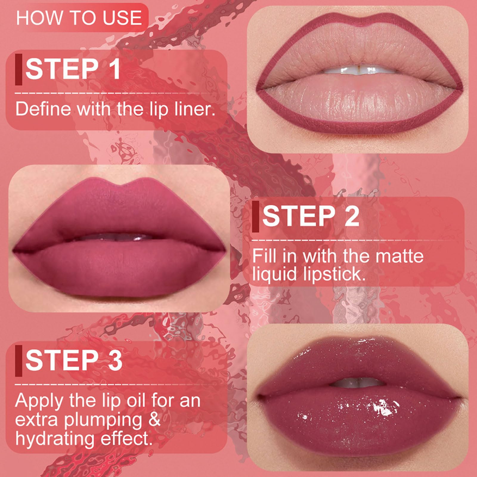 Rose Pink 3-in-1 Lipgloss Set - Image 2