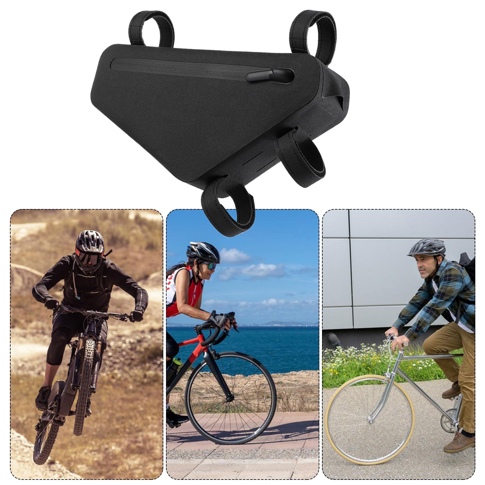 Borsa per bicicletta, grande capacità, impermeabile, triangolare, per bicicletta, per portafoglio, guanti, telefoni, strumenti di riparazione, , e chiavi
