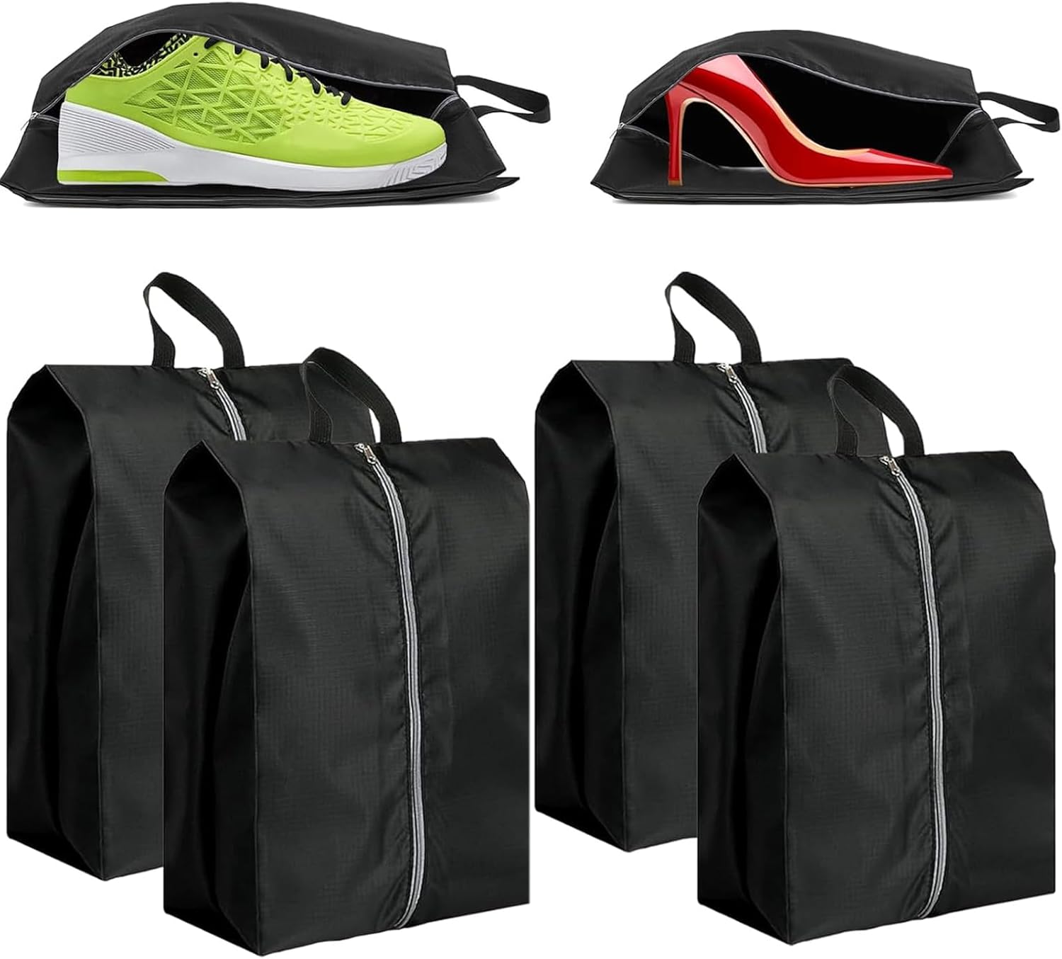 4Pcs Shoe Bags for Travel, Shoe Bags, Shoe Bags for Storage, Waterproof Shoe Bag, Travel Shoe Bag, Shoe Storage Bags, Trainer Bag, Dust Proof Shoes Bag, Shoe Pouch for Travel or Home Storage (2 Sizes)
