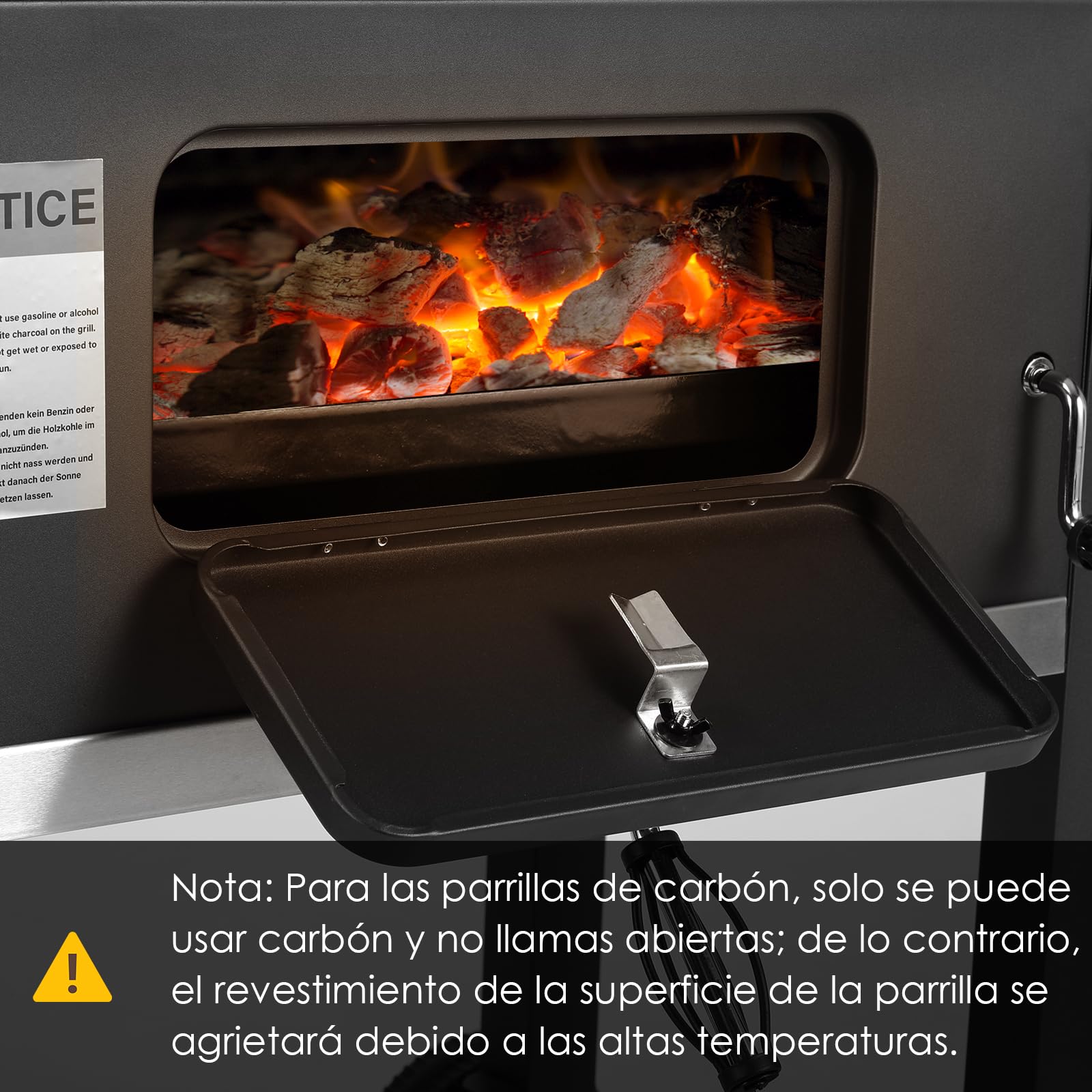 Parrilla barbacoa carbon, Barbacoas de carbon, Parrilla de Carbón Vegetal con Ruedas, Parrilla Barbacoa con tapa, BBQ en Jardín y Exteriores, Gran Capacidad, Negro, 116,3x105,5x55,7cm