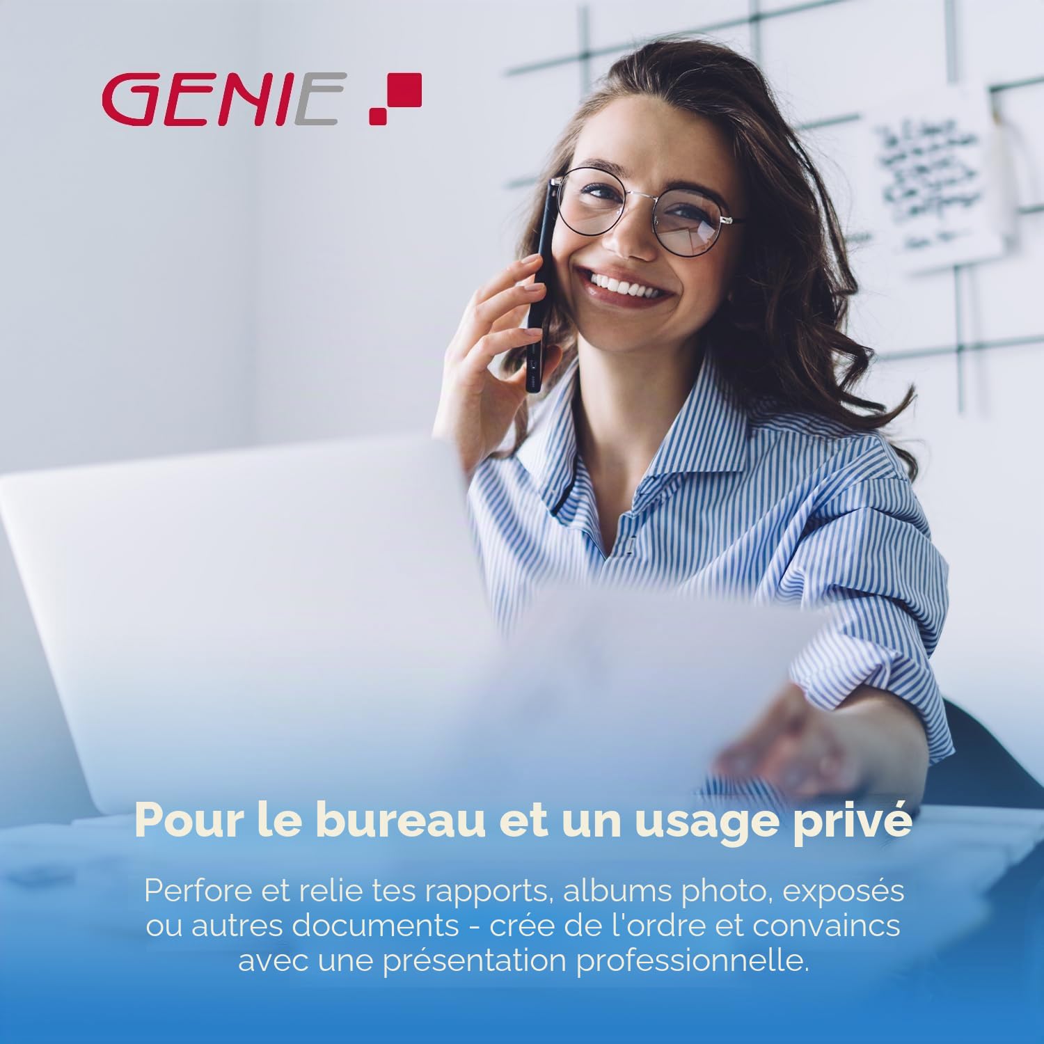 GENIE CB 820 Relieuse spirale 38 cm avec 20 peignes pour 150 feuilles et perforation 8 feuilles