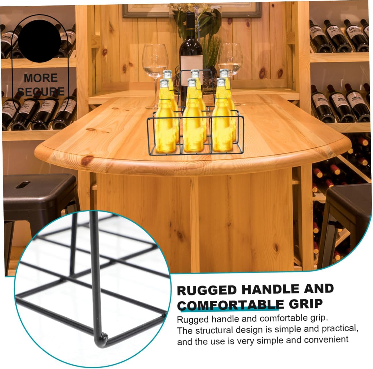 Alipis Iron Craft Beer and Milk Bottle Storage Rack Handheld Holder for Organizing Condiments Sturdy Multi-Purpose Design for Home and Kitchen