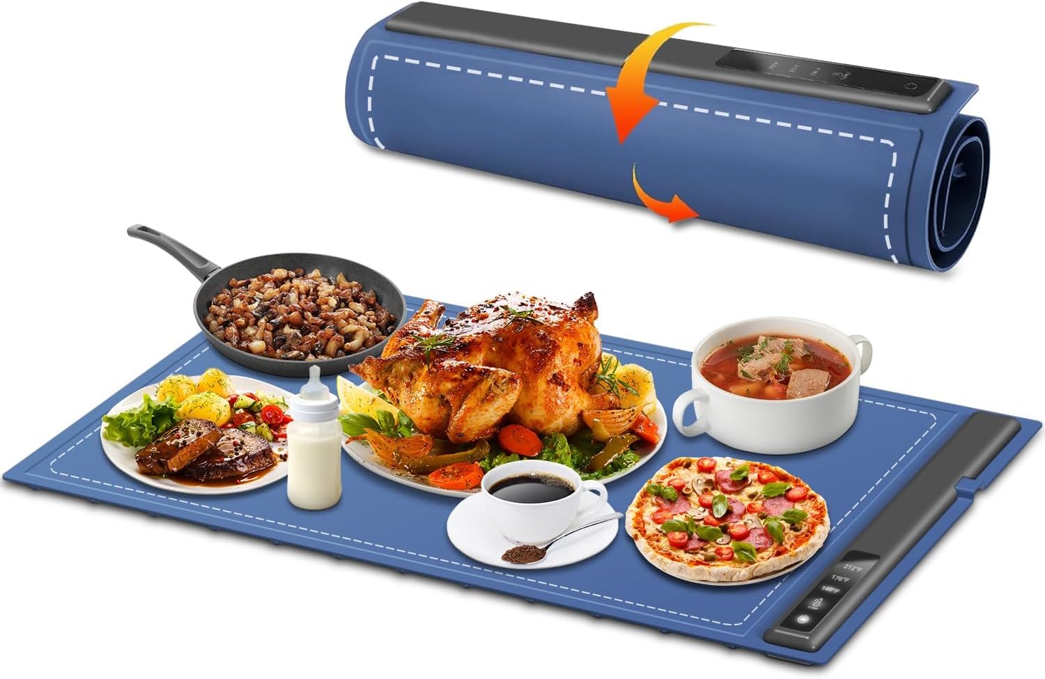 Electric Warming Tray with Adjustable Temperature, Foldable Food Warmer for Parties Features 3 Modes & Fast Heating, Hot Plate for Buffet, Family Gatherings, Sabbath, Holidays
