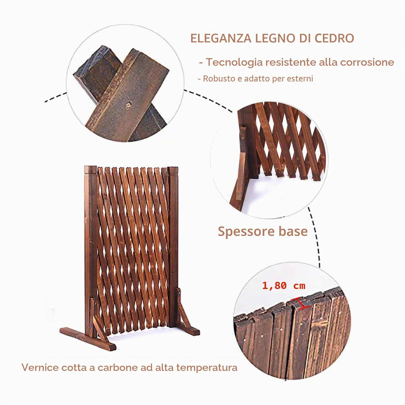 uyoyous 2 recinzioni regolabili in legno, per cani fino a 160 cm, pieghevole, variabile, estensibile, per la protezione delle scale, per l'arrampicata, per giardino, balcone, terrazza