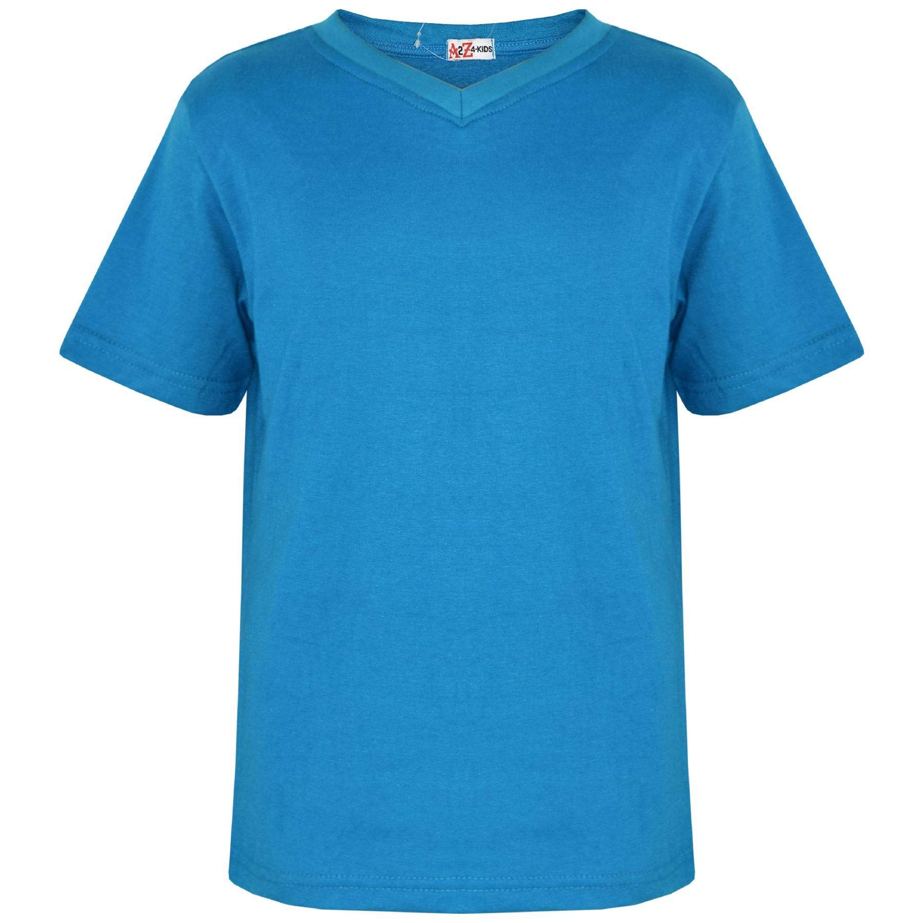 A2Z 4 KidsBasic T-Shirt Back to School Short Sleeve - Boys Basic T Shirt Blue 7-8