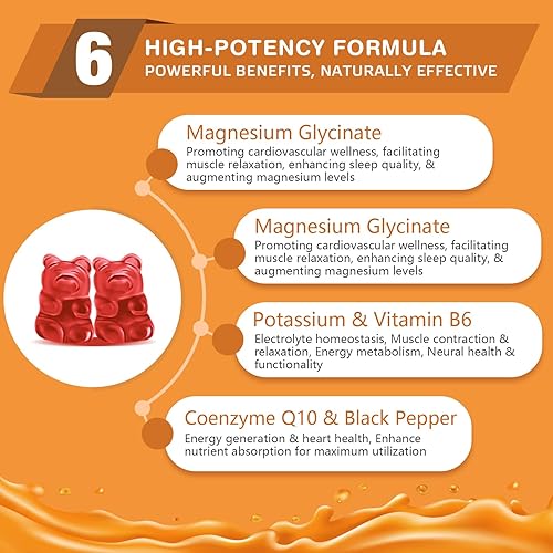 Miniatura 3 de Paquete de 2 gomitas de glicinato de magnesio de alta absorción de 600 mg por porción, 120 gomitas con sabor a fresa, promueve la relajación