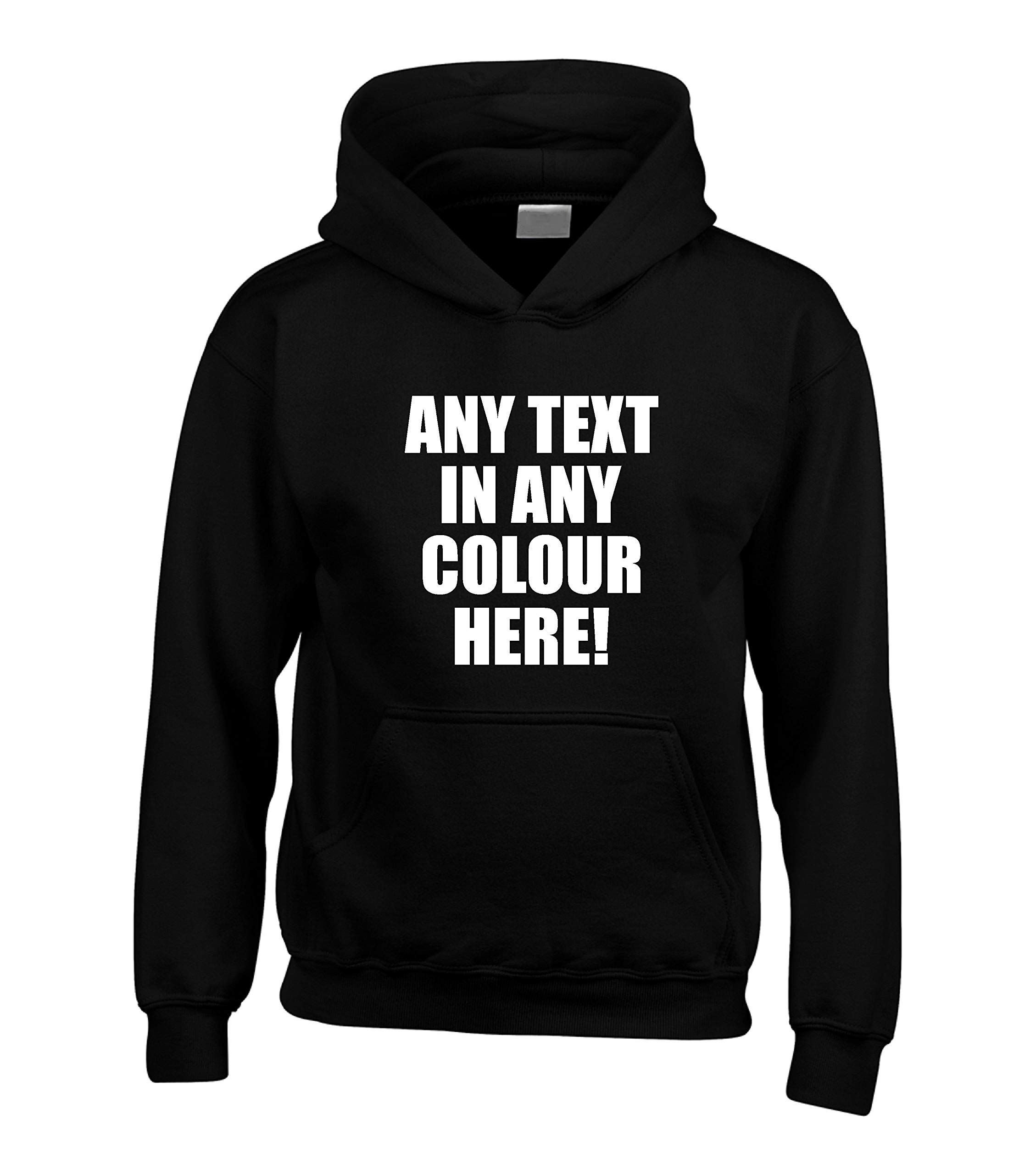 Edward Sinclair Black Personalised Any Text In Any Colour Medium Hoodie With Chosen Font/Colour/Text