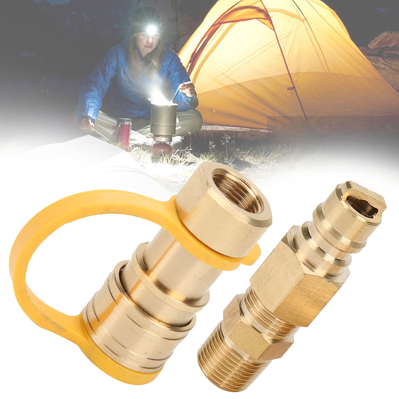 Adattatore per Serbatoio di Gas, Rosca Standard, connessione sicura e Solida, Forte Resistenza, propano da 3/8 Pollici, Regolazione Rapida con valvola di Sicurezza per rimozione di