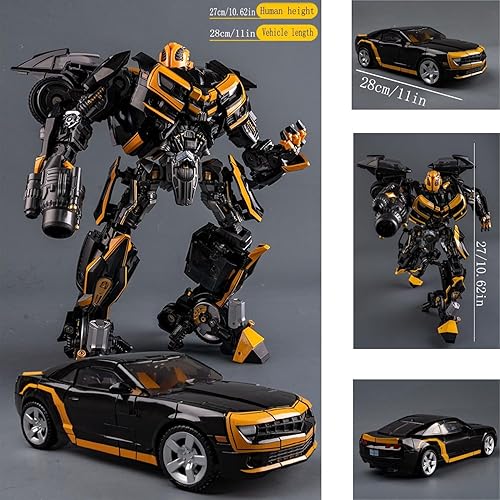 Miniatura 4 de Figura de acción de guerrero avispa líder edición premium para niños de 6 años en adelante, avispa negra de 13 pulgadas, conversión manual de coche