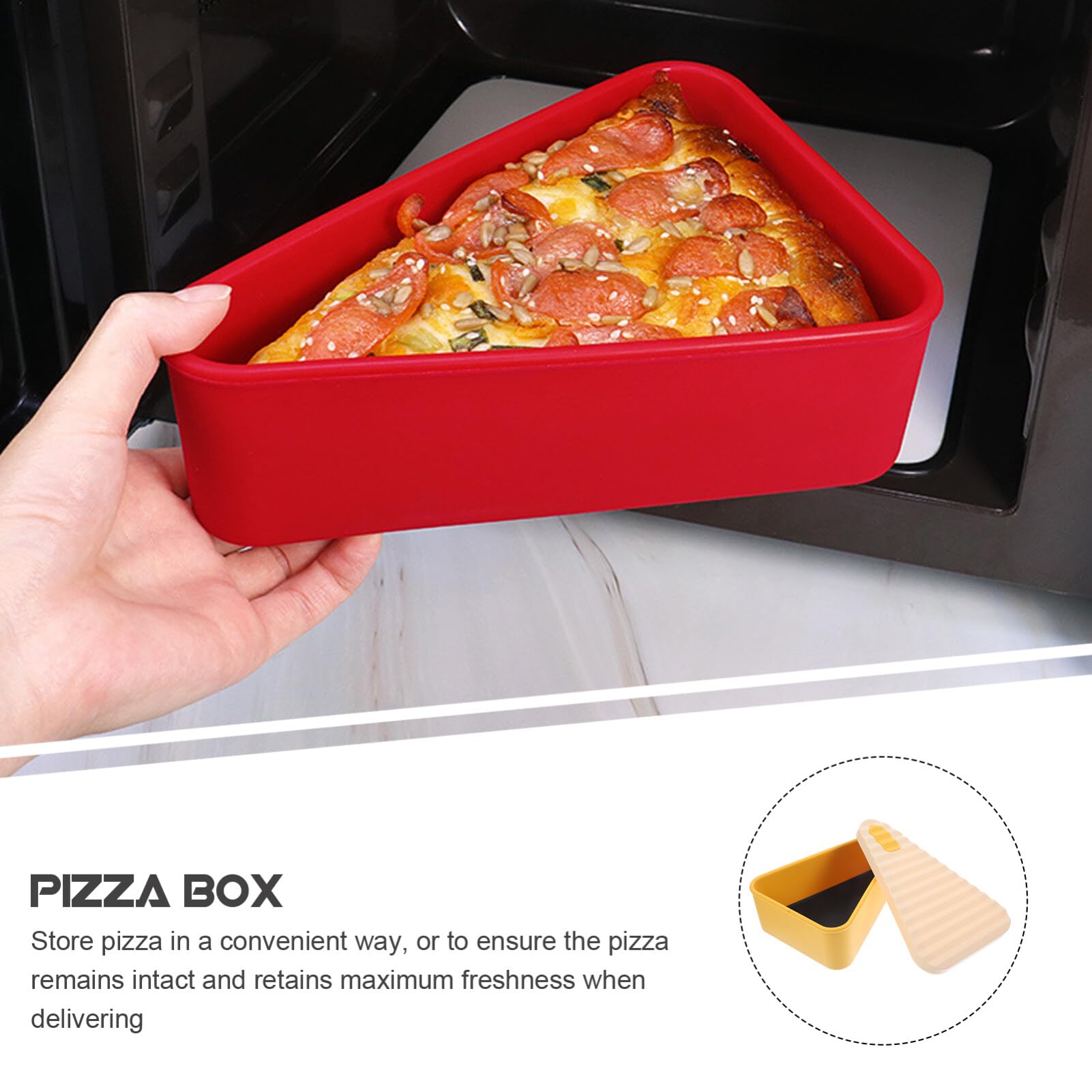 STOBAZA Restaurant Silicone Pizza Storage Box Thickened Food Container for Leftover Pizza Snacks for Use Microwave Safe Versatile Food Storage