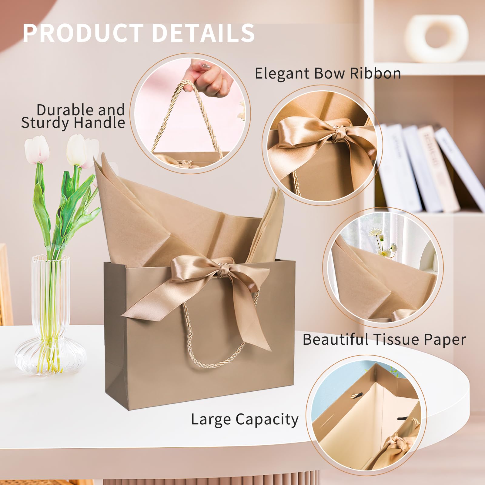 TAIXING 4 Stück Geschenktüten Geschenktüte Groß mit