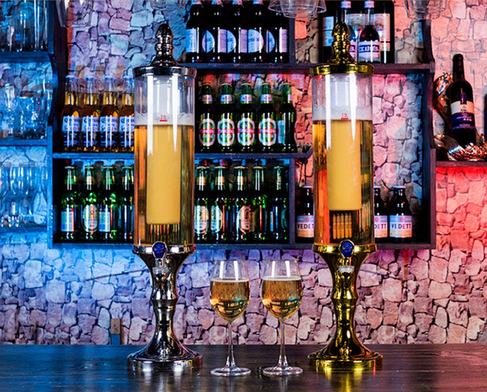 Distributore d'Acqua, distributore Bevande Birra con Nucleo Ghiaccio 3 Litri con luci a LED, Perfetto Feste e giornate Gioco, Accessori Bar a casa, Semplice Pulire