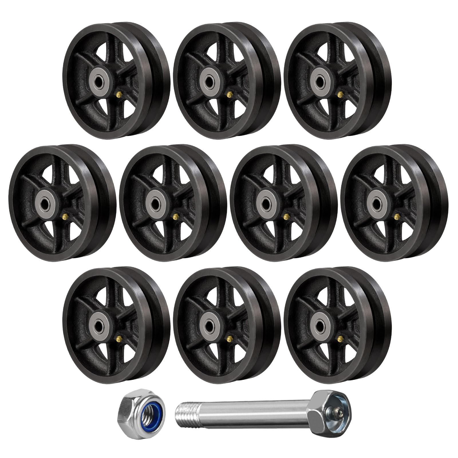 4" x 1.5" V-Groove Steel Wheel, 7/8" Wide 90° Groove Fits 1" Angle Iron Track, Heavy Duty Industrial Track Wheel with Relief Groove, High Load Capacity（2 Pack） — Amazon image 31
