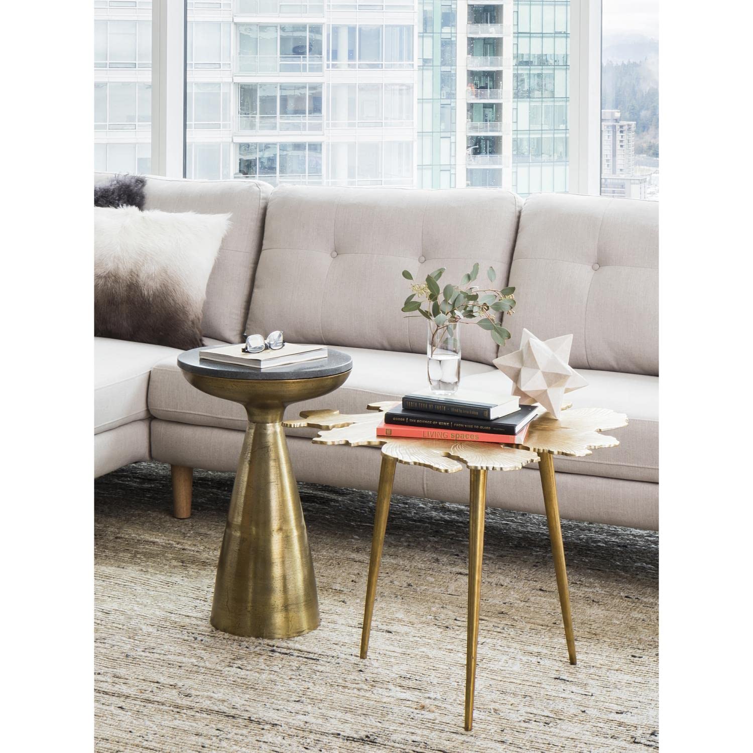 Moe's Home Collection Amoeba Aluminum Side Table, Gold