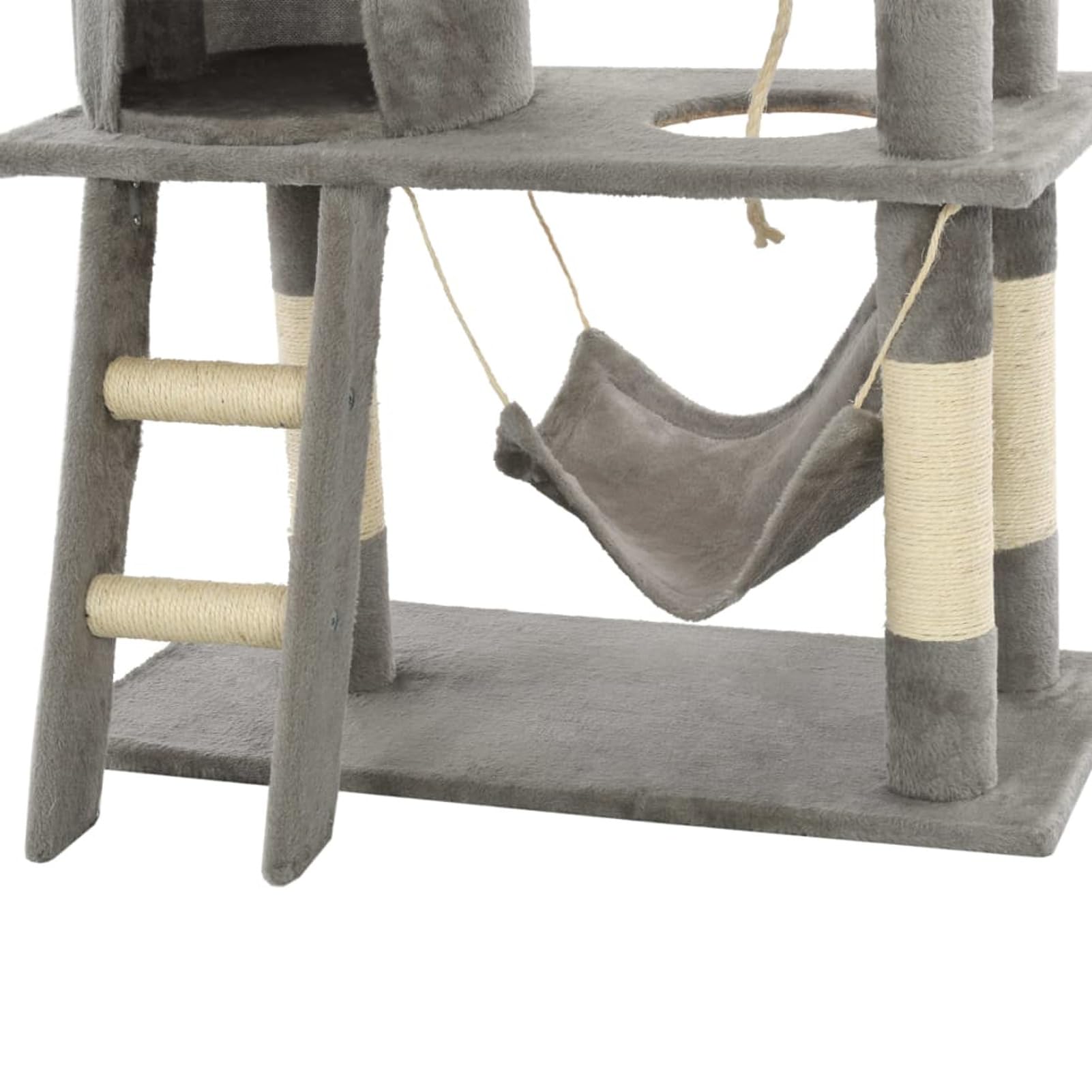 Rascador para Gatos con Poste de sisal, ZEYUAN Arbol para Gatos, Gatos Accesorios, Arranhador para Gatos, Arbol Rascador Gatos, 140 cm Gris