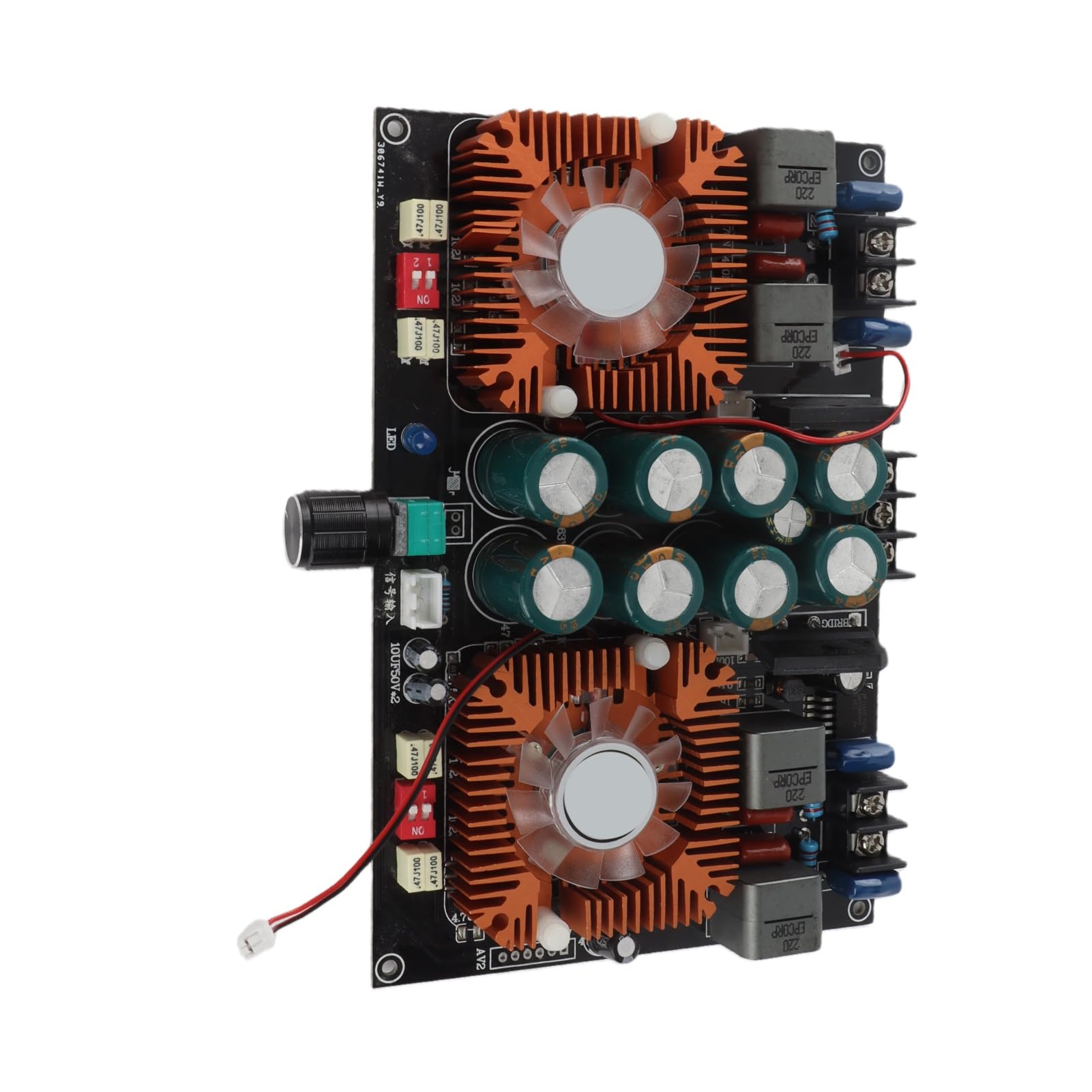 Topiky Scheda Amplificatore Audio a 2, Modulo Amplificatore di Potenza Digitale con Ventola di Raffreddamento TDA8954TH per Altoparlante Home Theater