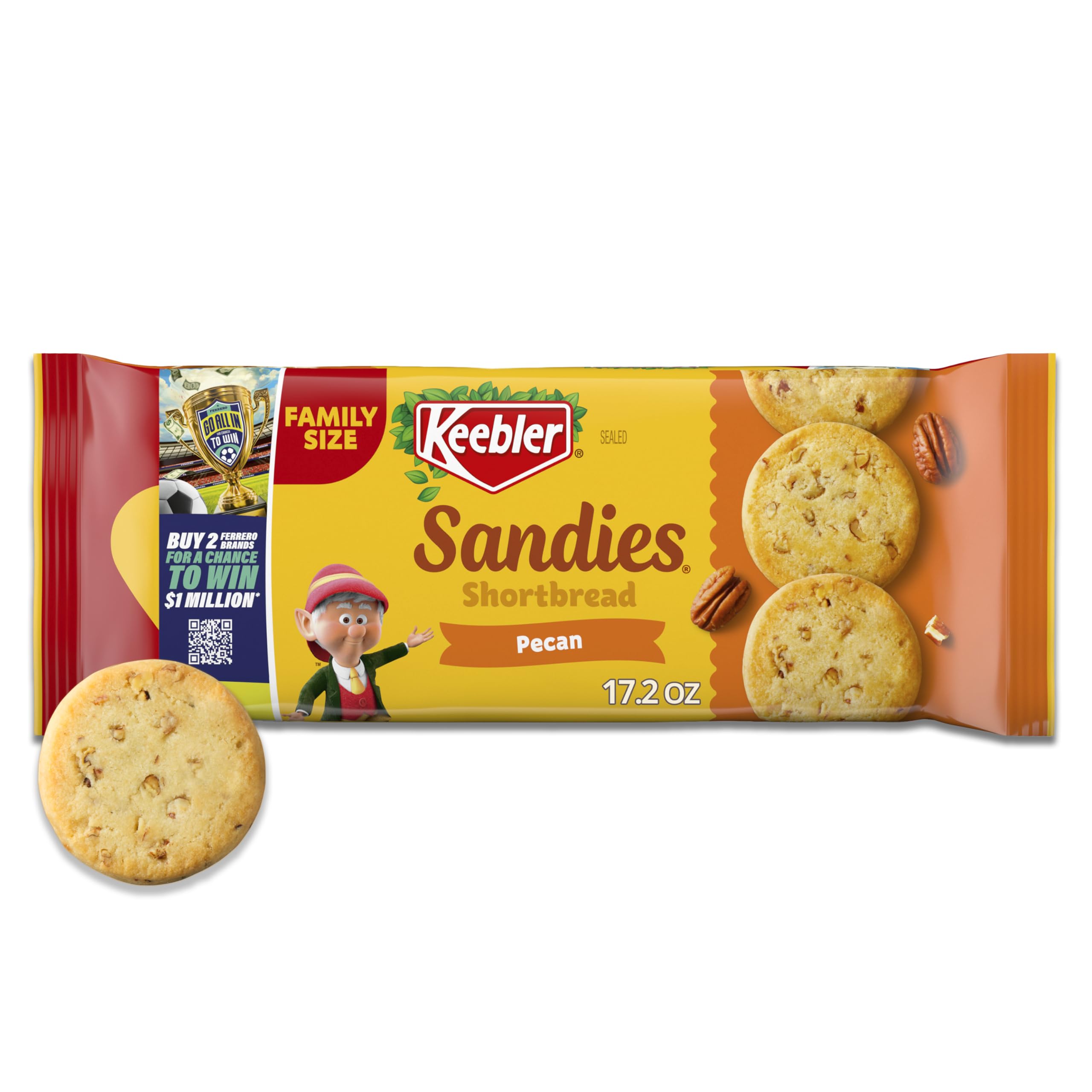 Sandies Shortbread Cookies, Pecan, Family Size, 17.2 oz