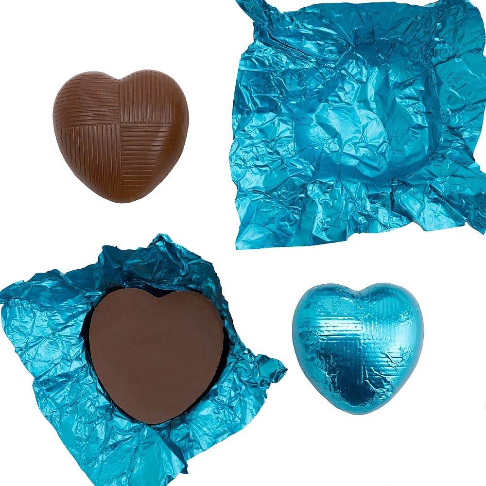 Italian Options Milk Chocolate Foiled Hearts, 30 Chocolates, Purple Foil — view 61