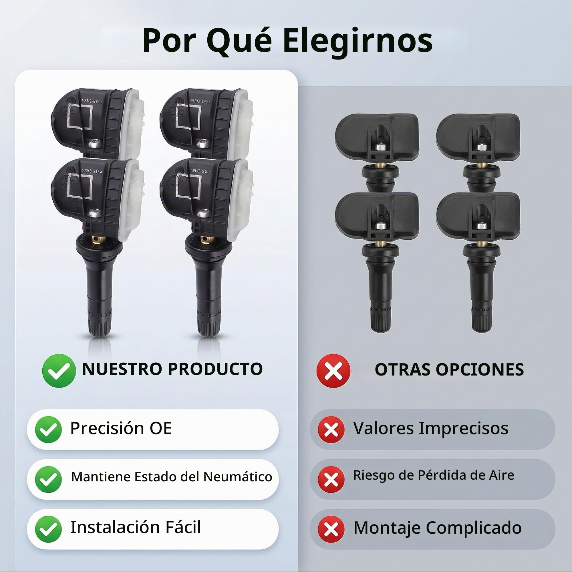 4 sensores de presión de neumáticos, Válvula de Neumático a Presión de Control de presión de neumáticos RDKS TPMS 2036832 para Ecosport/Fiesta/Focus